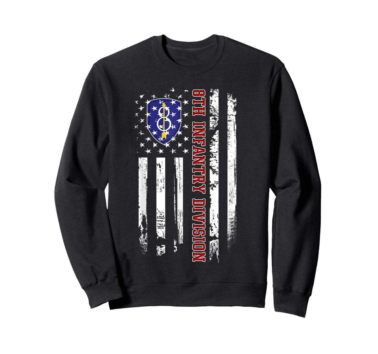 8th Infantry Division Veteran USA Flag Veterans Day Xmas Women Men T-Shirt