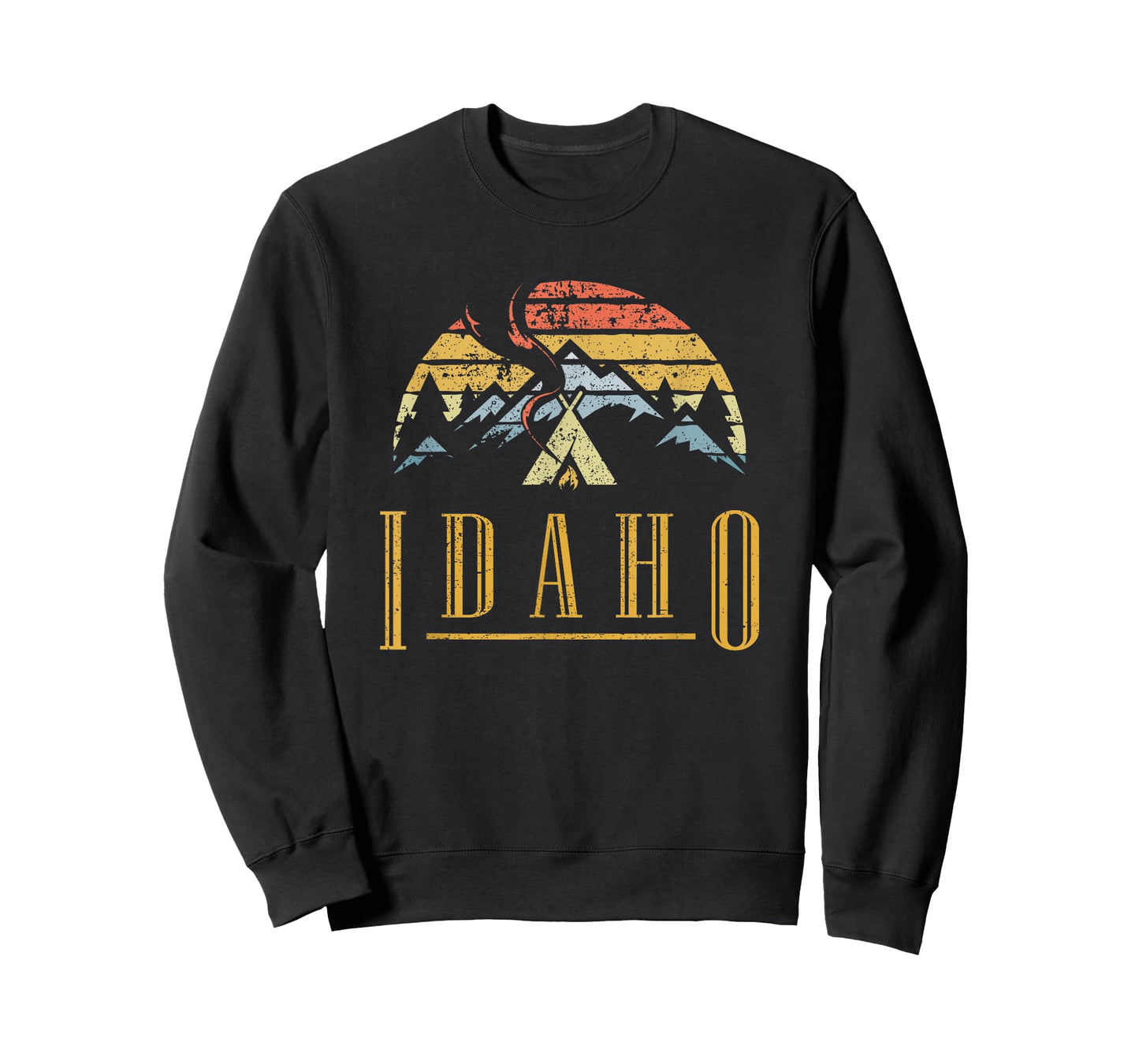 Vintage Idaho Mountains Camping Campfire Retro T Shirt T-Shirt