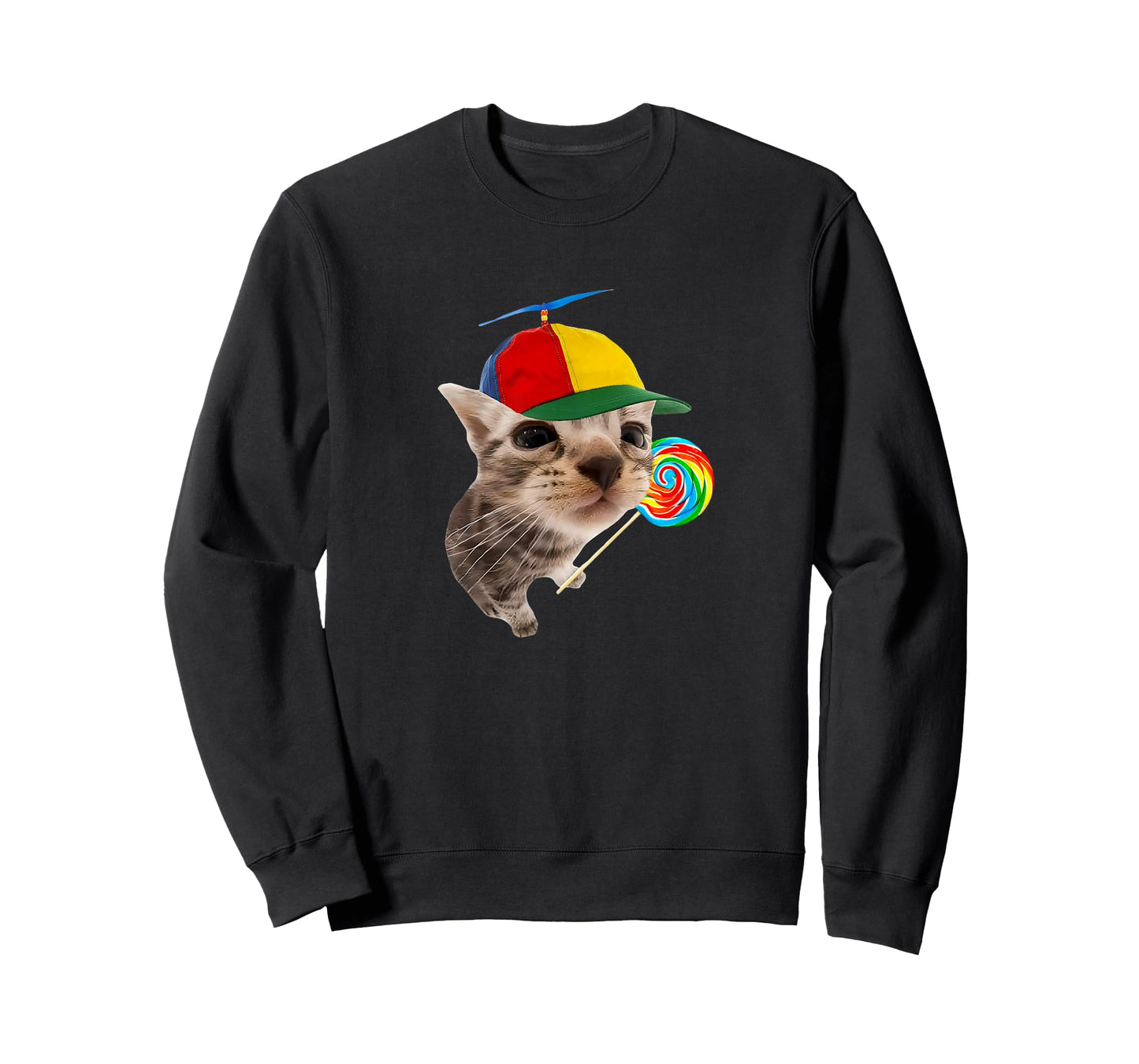Silly Cat with Lollipop Meme T-Shirt