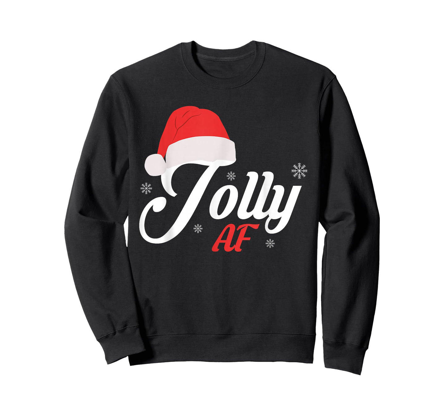 Jolly Santa Hat Snowflakes Merry Christmas T-Shirt
