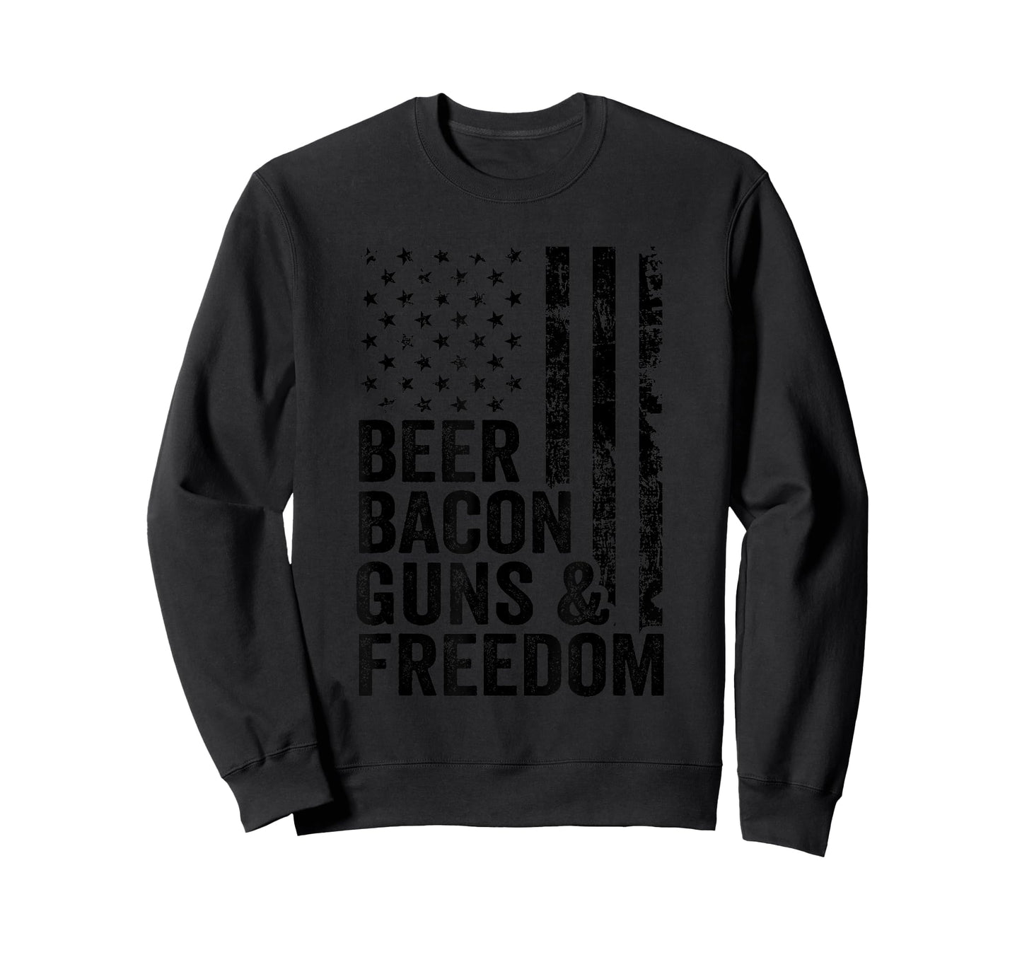 Beer Bacon Guns & Freedom / USA BBQ American Flag Drinking T-Shirt