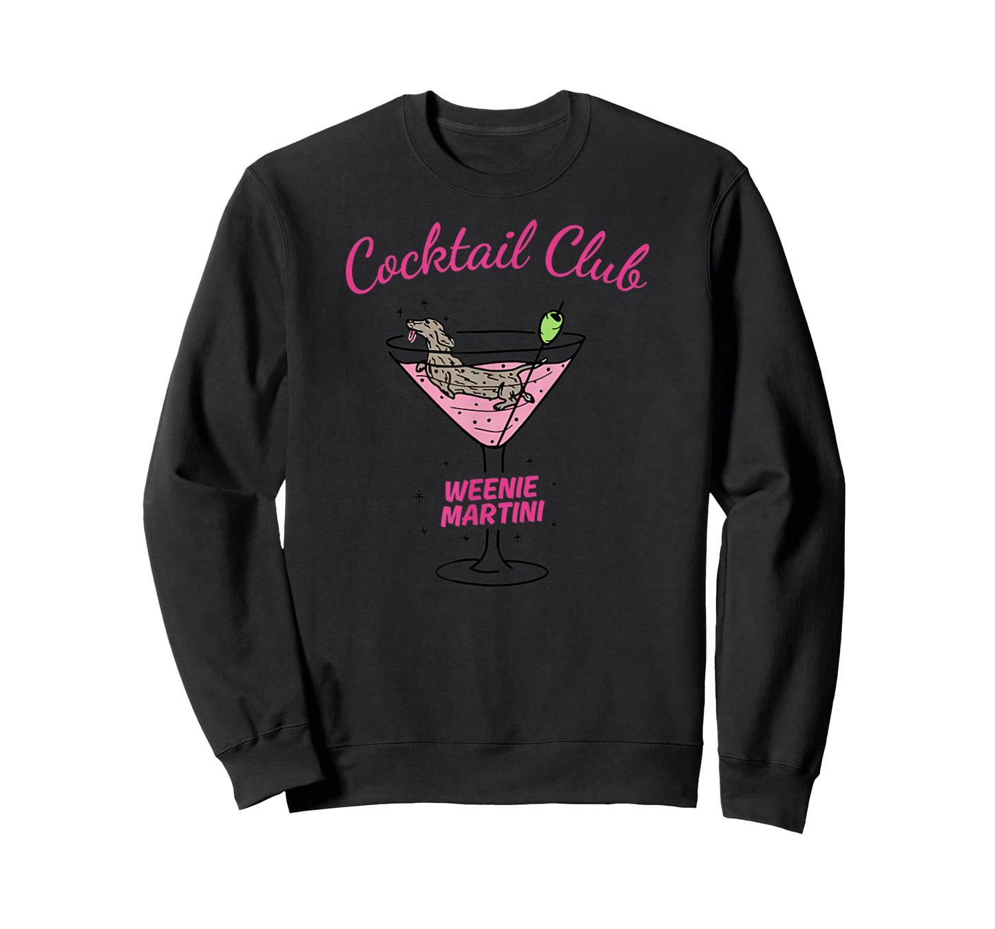 Cocktail Club Weenie Martini Funny Dachshund Wiener Drinking T-Shirt
