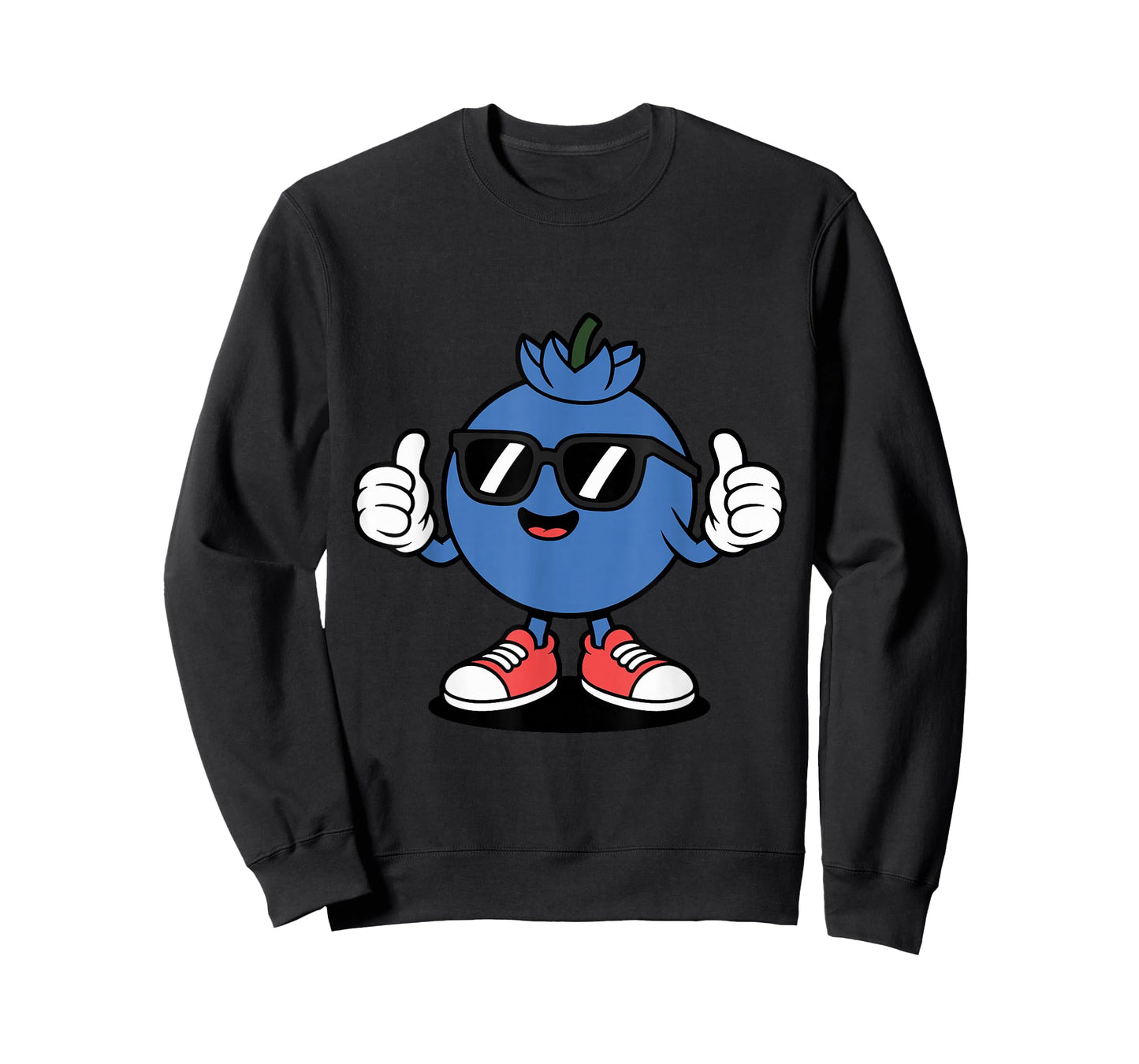 Cool Blueberry Lovers Funny Fruit Cartoon Character Design T-Shirt