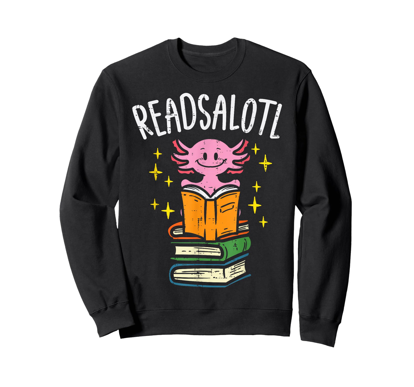 Axolotl Books Readsalotl Reading Bookworm Boys Girls Kids T-Shirt Small