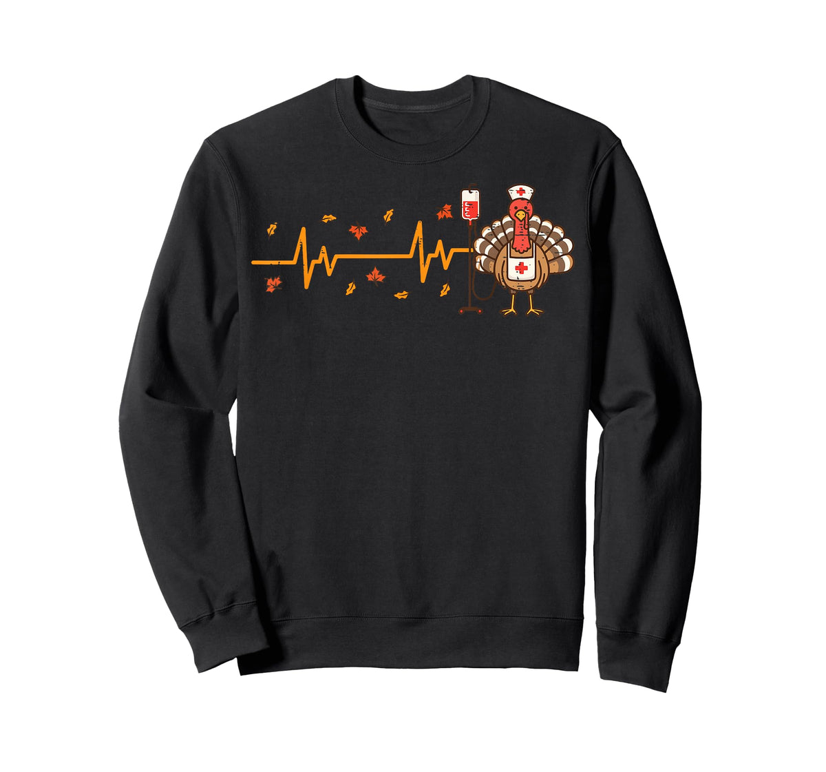 Thanksgiving Nurse Heartbeat Turkey Fall Scrub Top Women Men T-Shirt