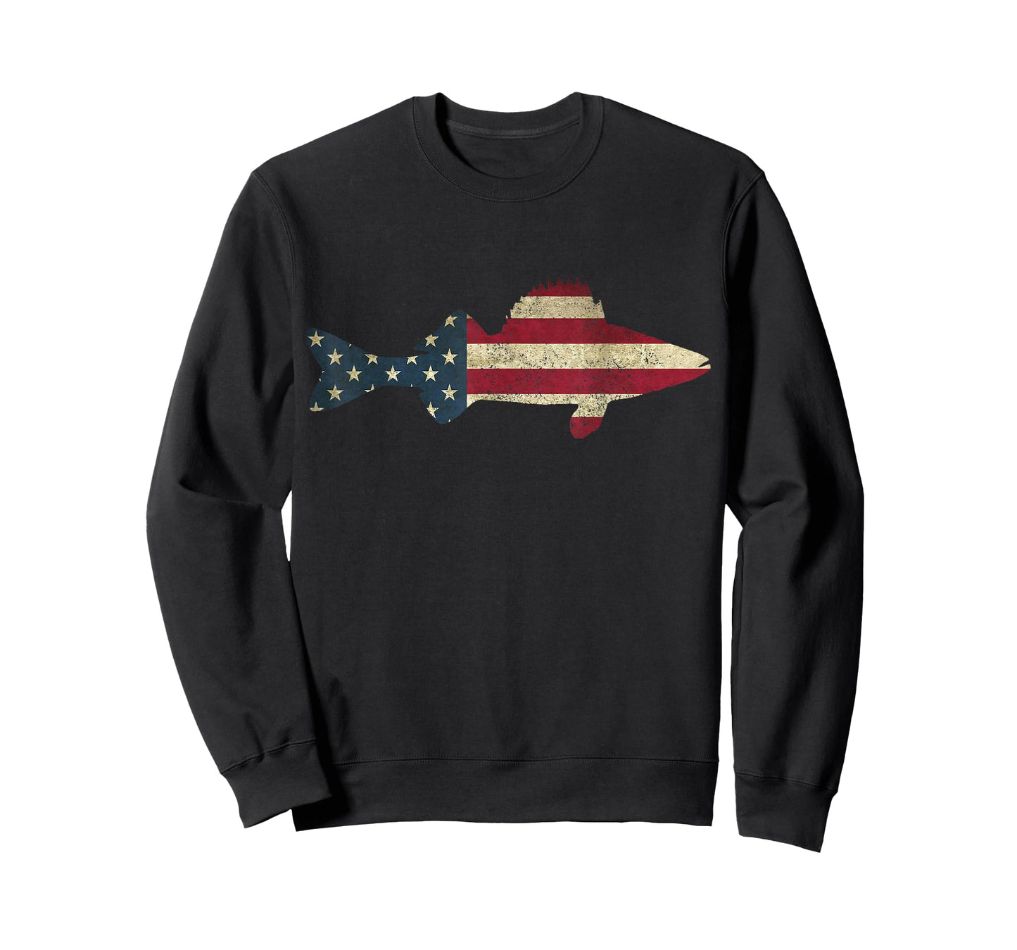 Walleye Fishing American Flag Zander Fisherman T-Shirt