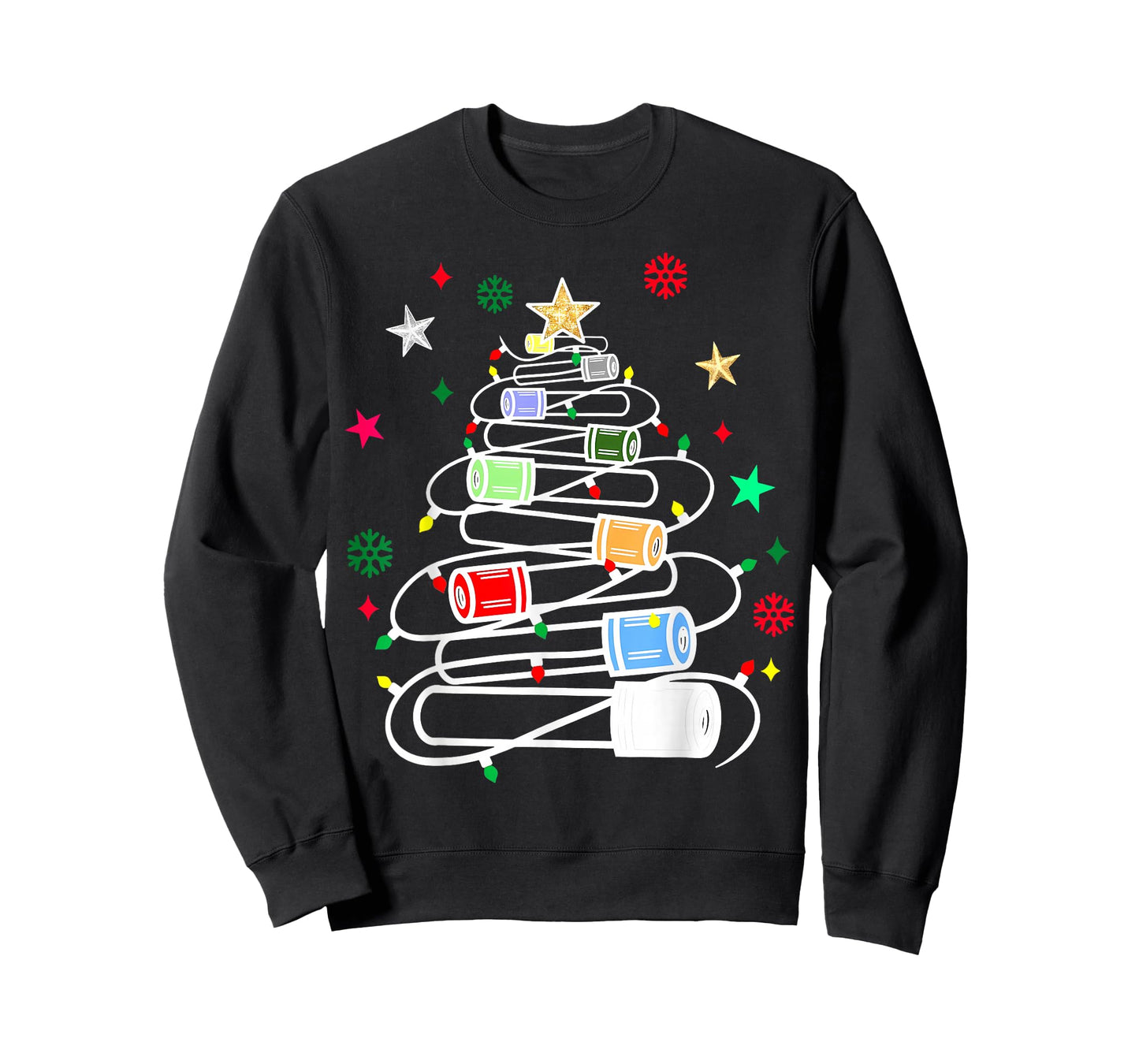 Chemistry Lab Scientist Phlebotomist Christmas Test Tubes Christmas Tree T-Shirt for Medical Professionals, Science Enthusiasts, Lab Technicians, Unisex-Adults, Black, Small, Short Sleeve, Winter