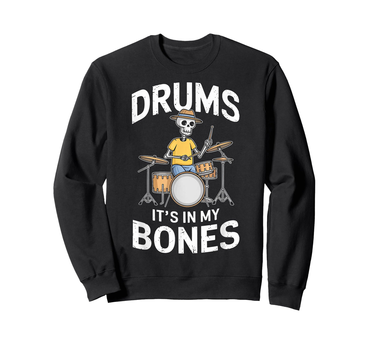 Funny Drummer Skeleton Playing Drums T-Shirt
