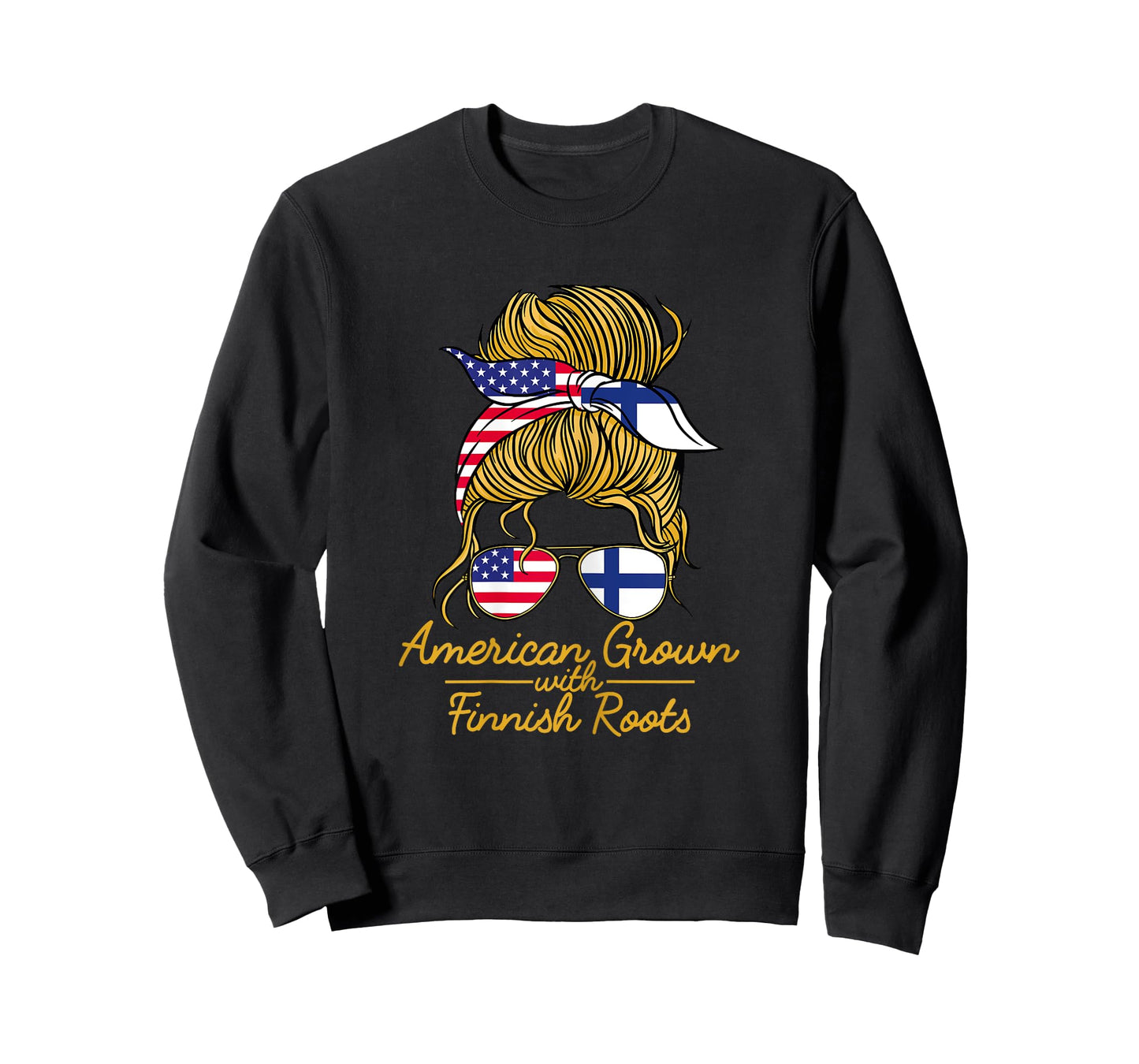 American Grown with Finnish Roots Finland and USA Flag T-Shirt