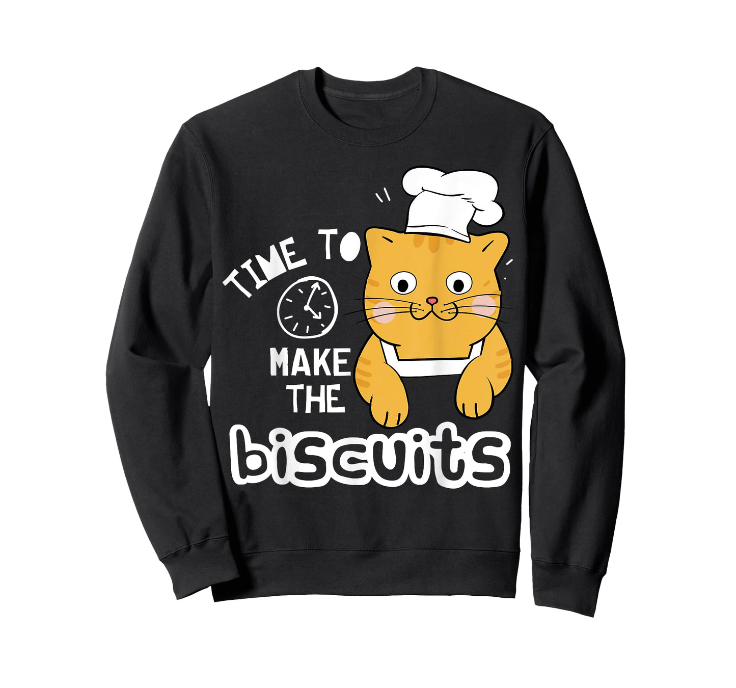Chef Cat T-Shirt - Time To Make Biscuits T-Shirt for Men Women
