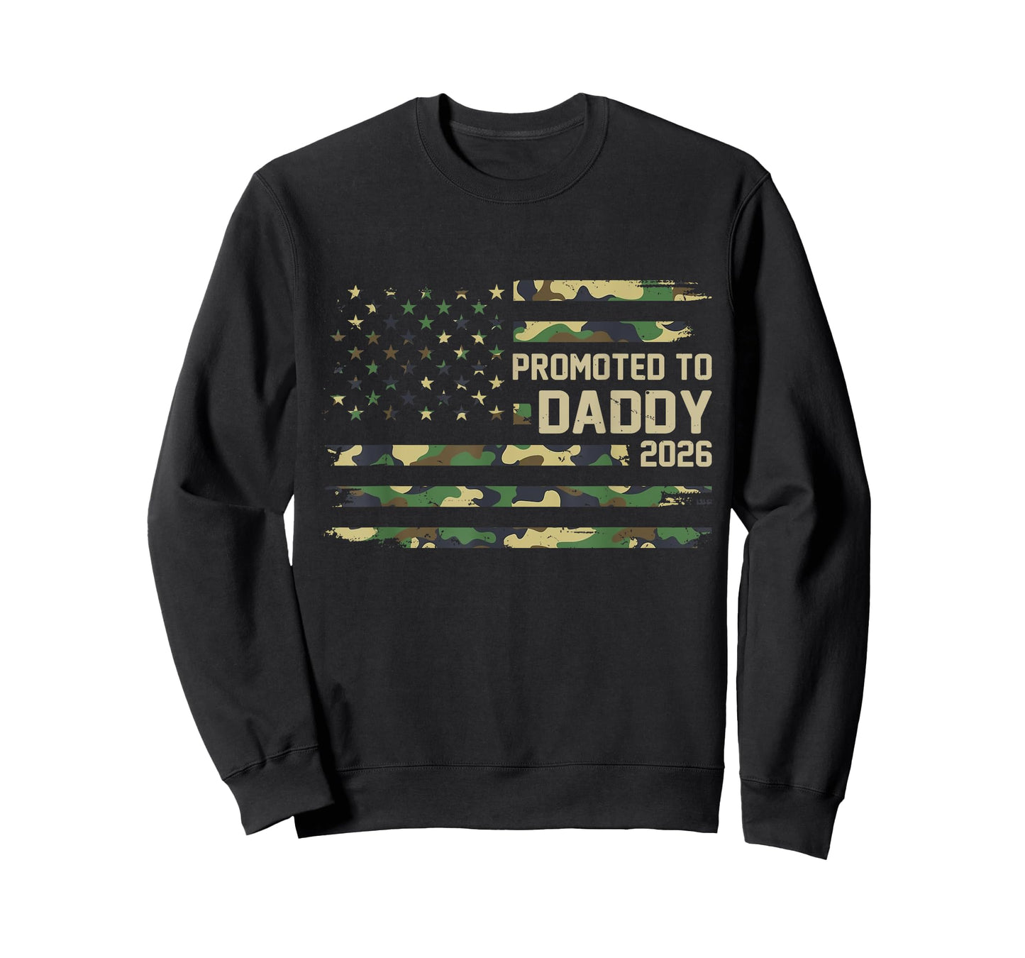 Promoted to Daddy Est 2026 Camo USA Flag New Dad 2026 T-Shirt