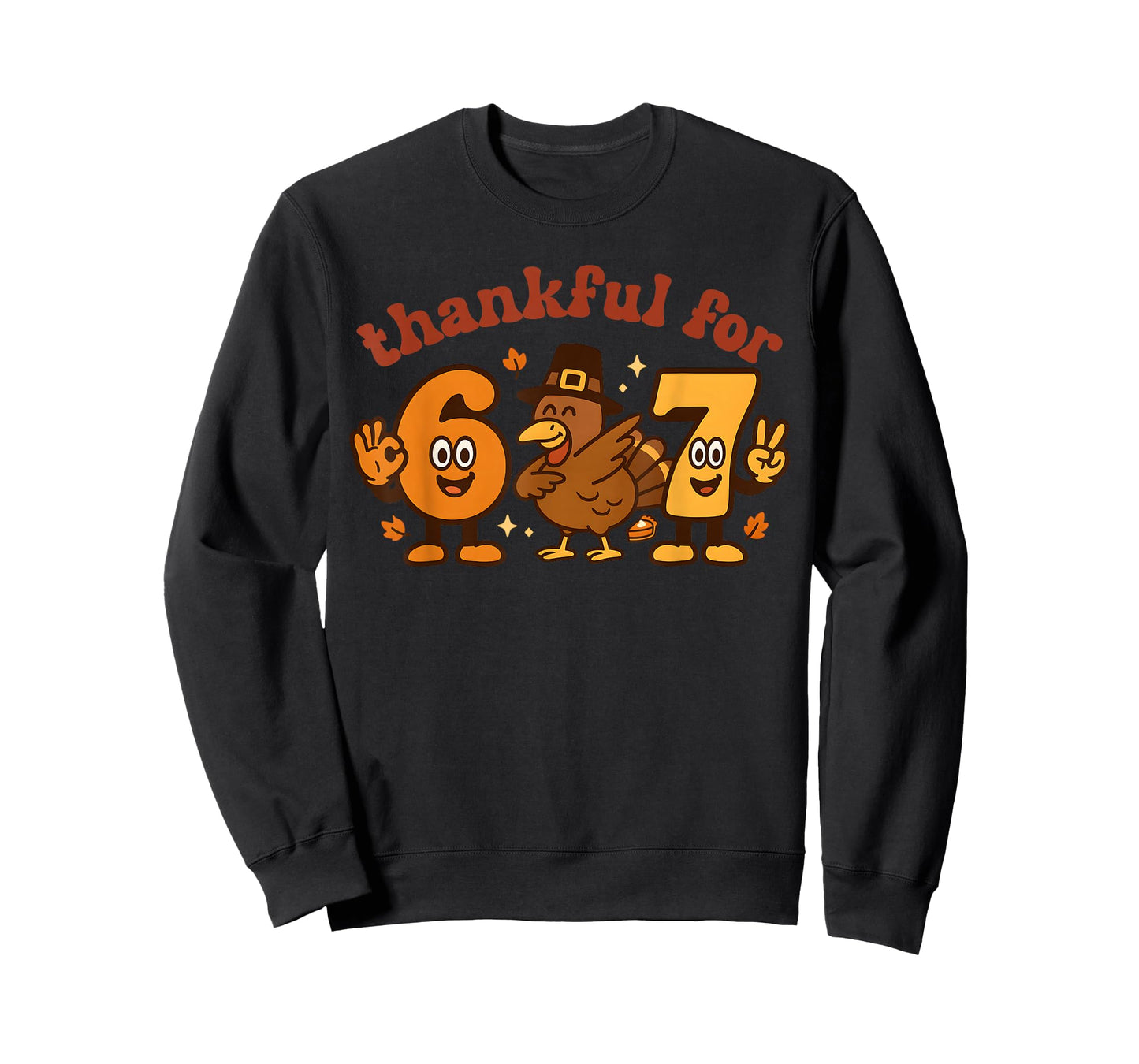 67 Thanksgiving Thankful Six Seven Meme Dabbing Turkey Boys T-Shirt