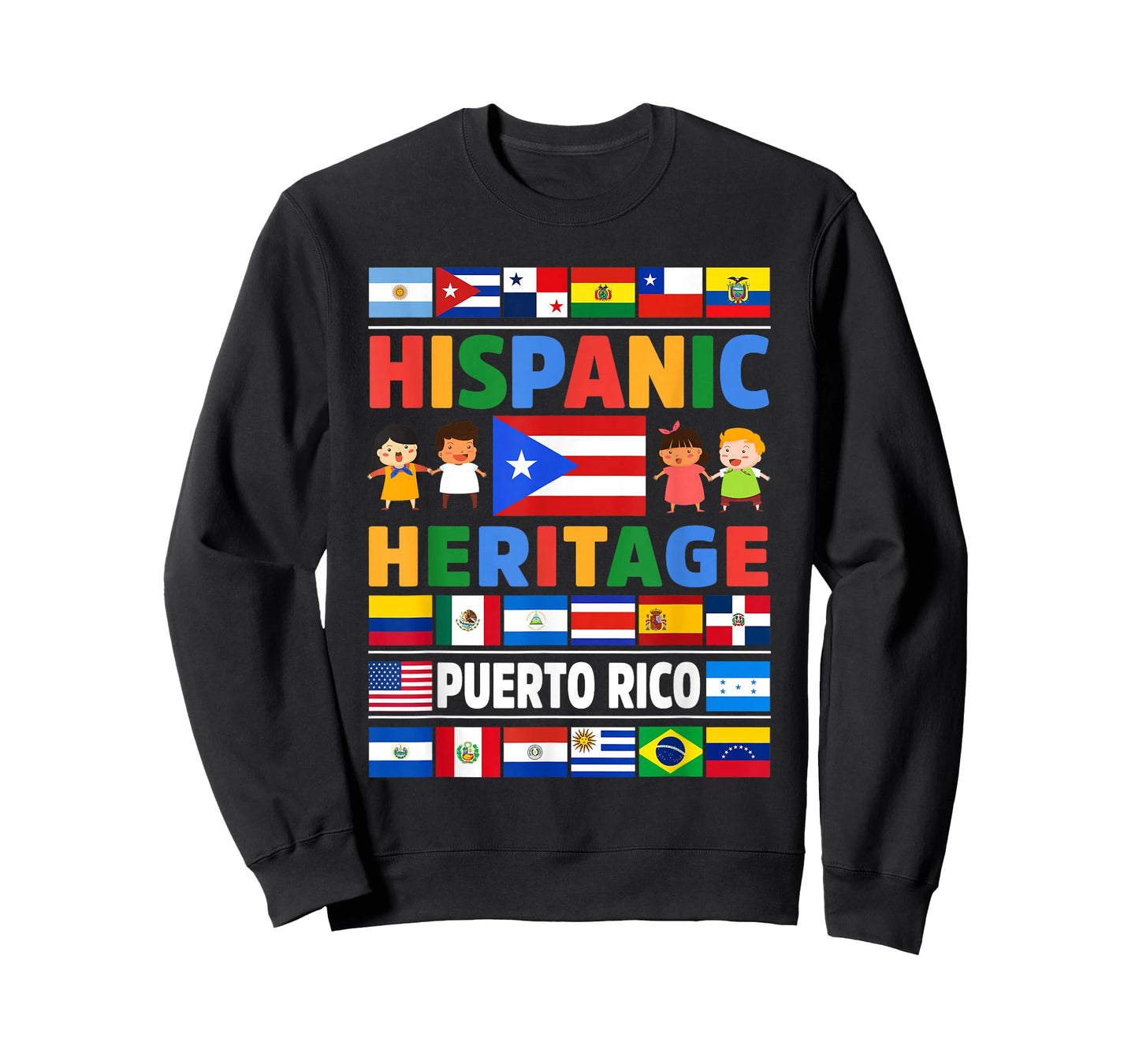 Hispanic Heritage Month Puerto Rico Flag Latino Kids T-Shirt