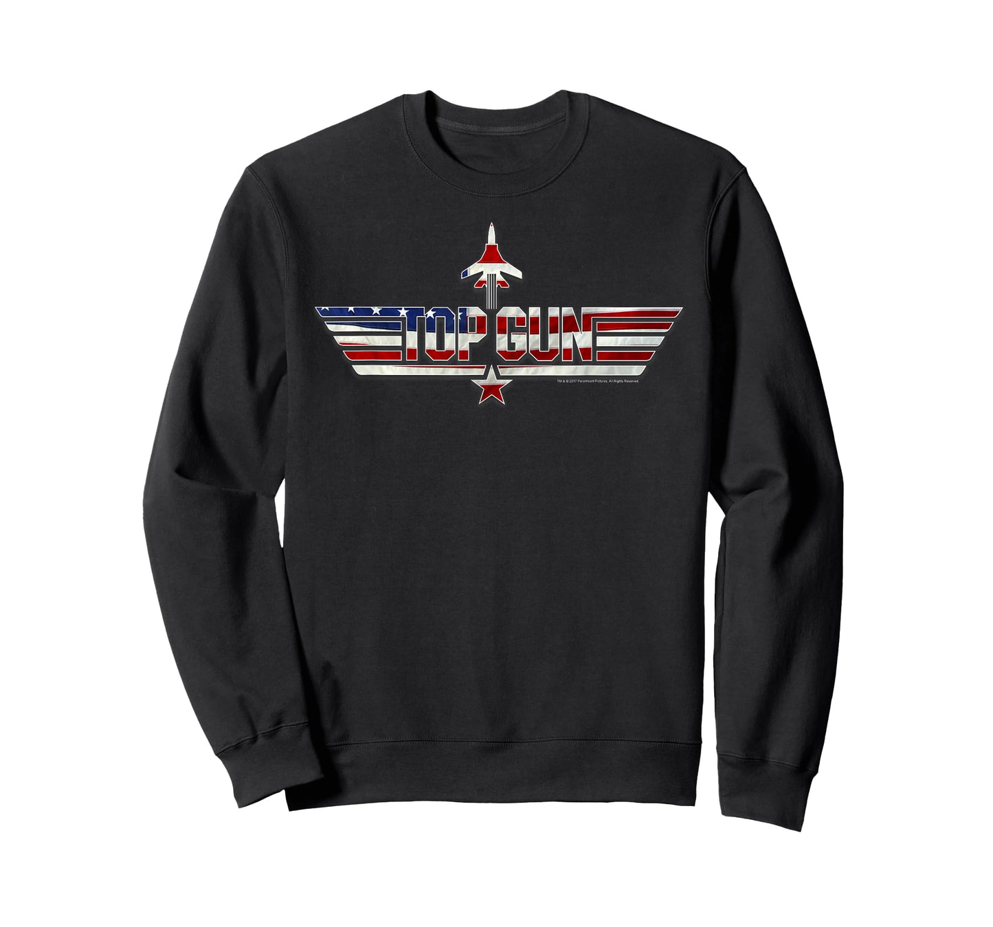 Top Gun American Flag Stars and Bars Logo Action Movie T-Shirt