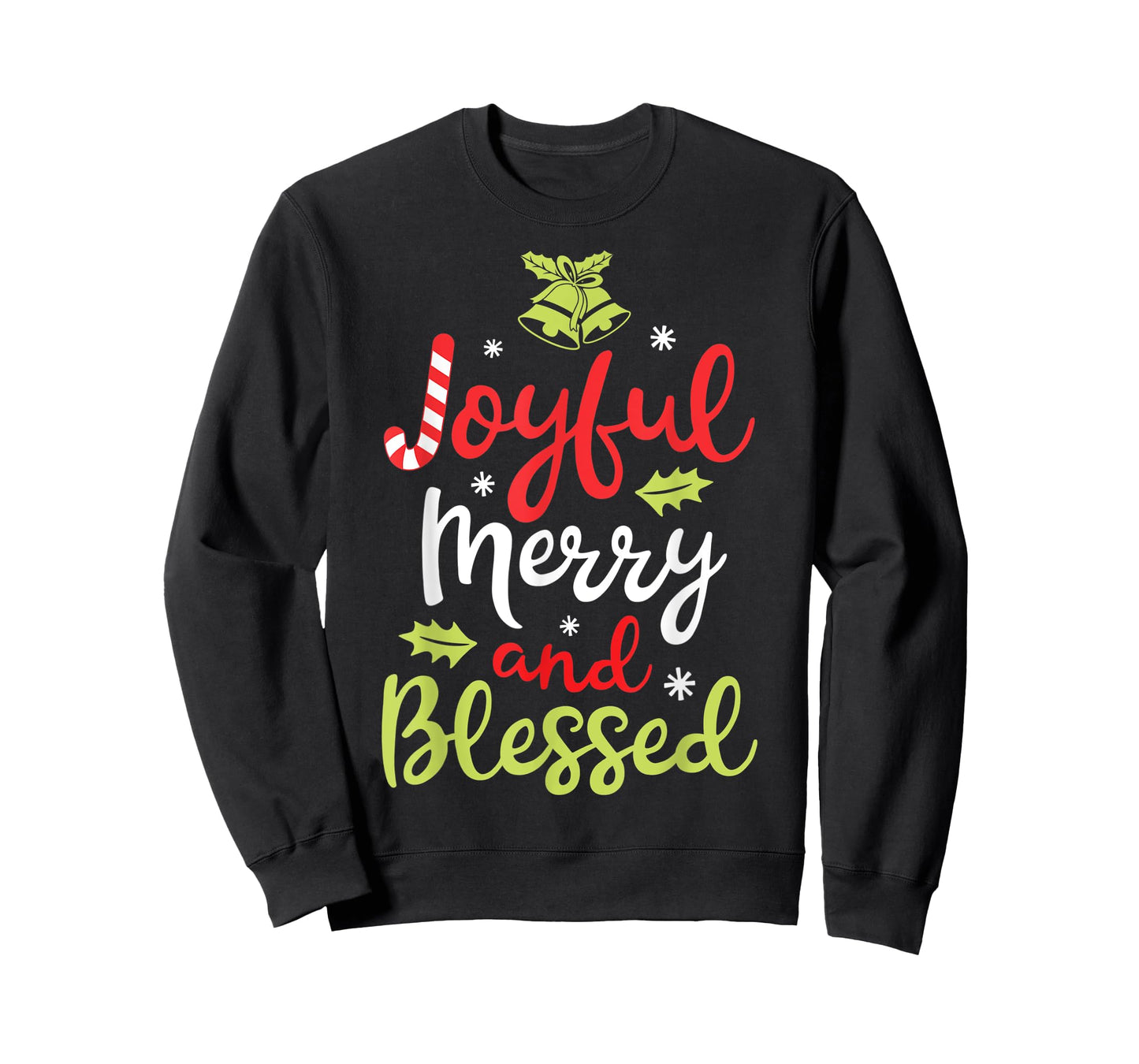 Joyful Merry and Blessed Christmas Women Girls Xmas Holiday T-Shirt