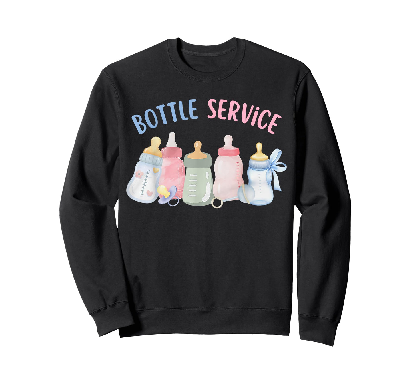 Coquette Bow Bottle Service Baby Barista NICU MBU L&D Nurse T-Shirt