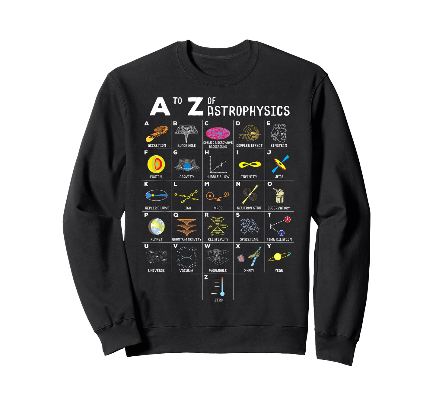 A to Z Funny Astronomy Lovers Astrophysics Astronomers T-Shirt