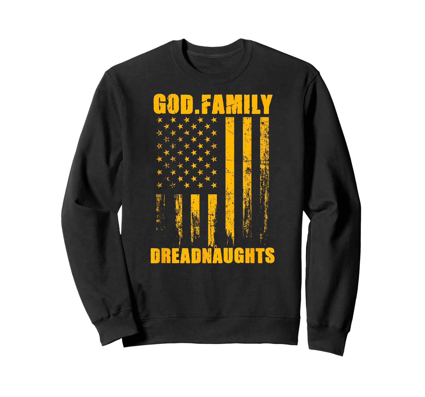 Dexter Dreadnaughts God. Family. Vintage USA Flag T-Shirt