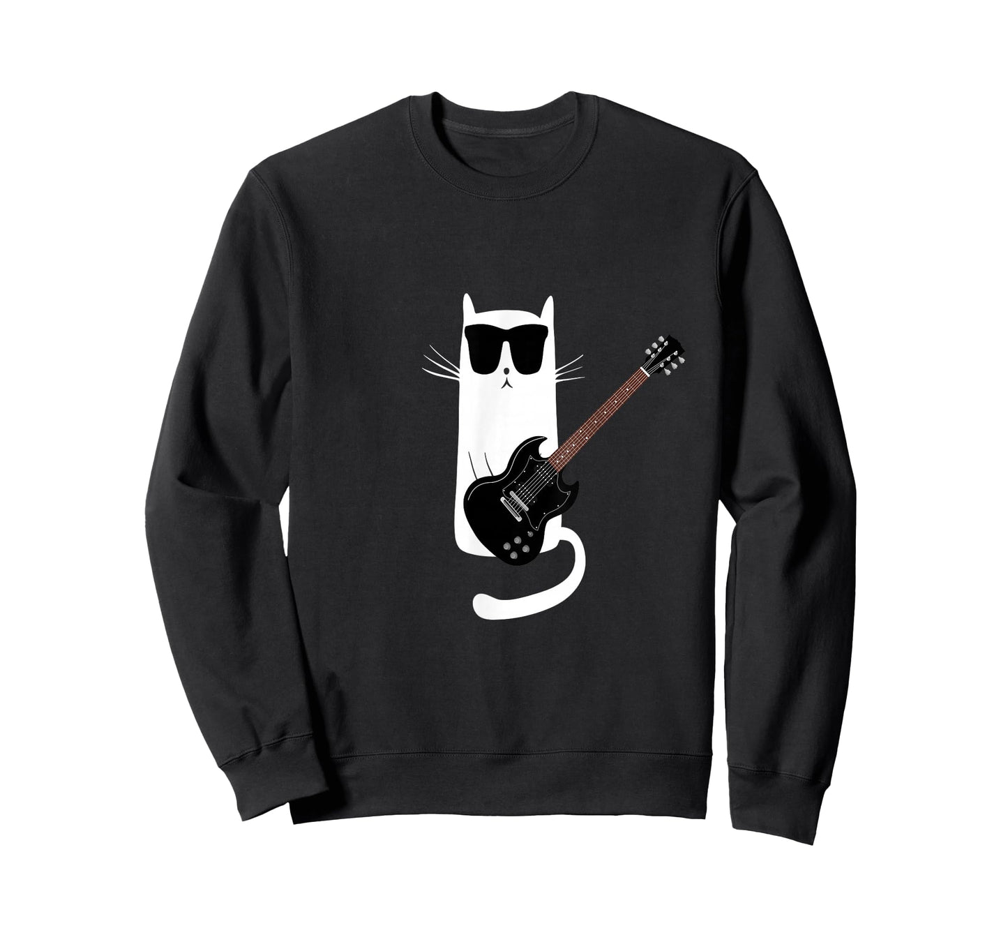 Funny Cat Wearing Sunglasses Playing Electric Guitar T-Shirt