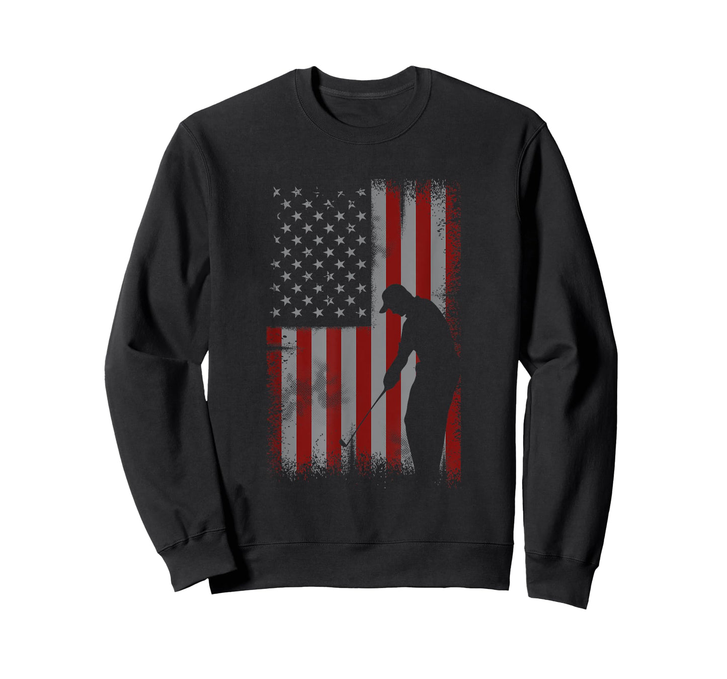 Retro American Flag Golf Gift for Golfer Men Golf Club Gift T-Shirt