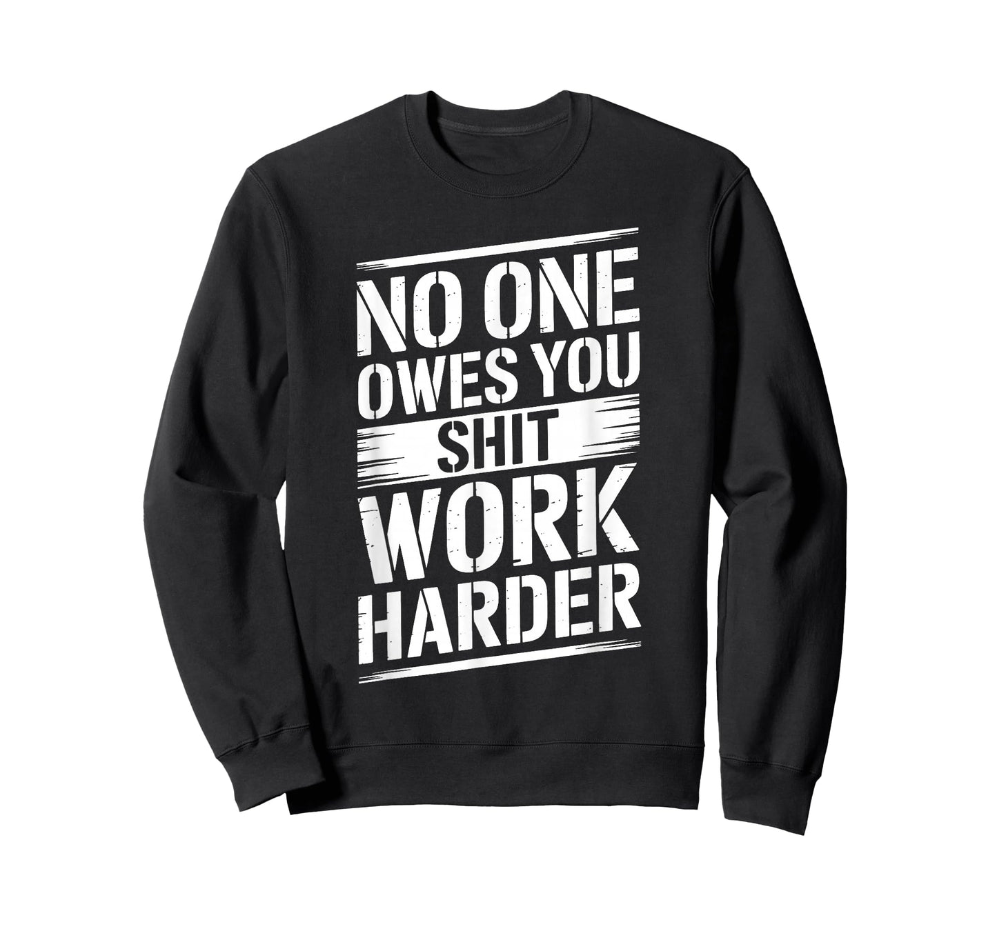 No One Owes You Shit Work Harder Distressed American Flag T-Shirt