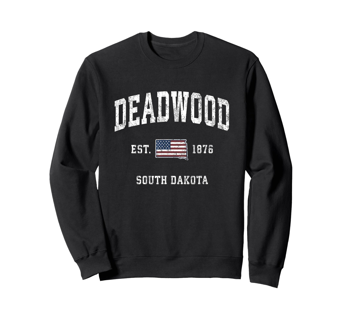 Deadwood South Dakota SD Vintage American Flag Sports Design T-Shirt
