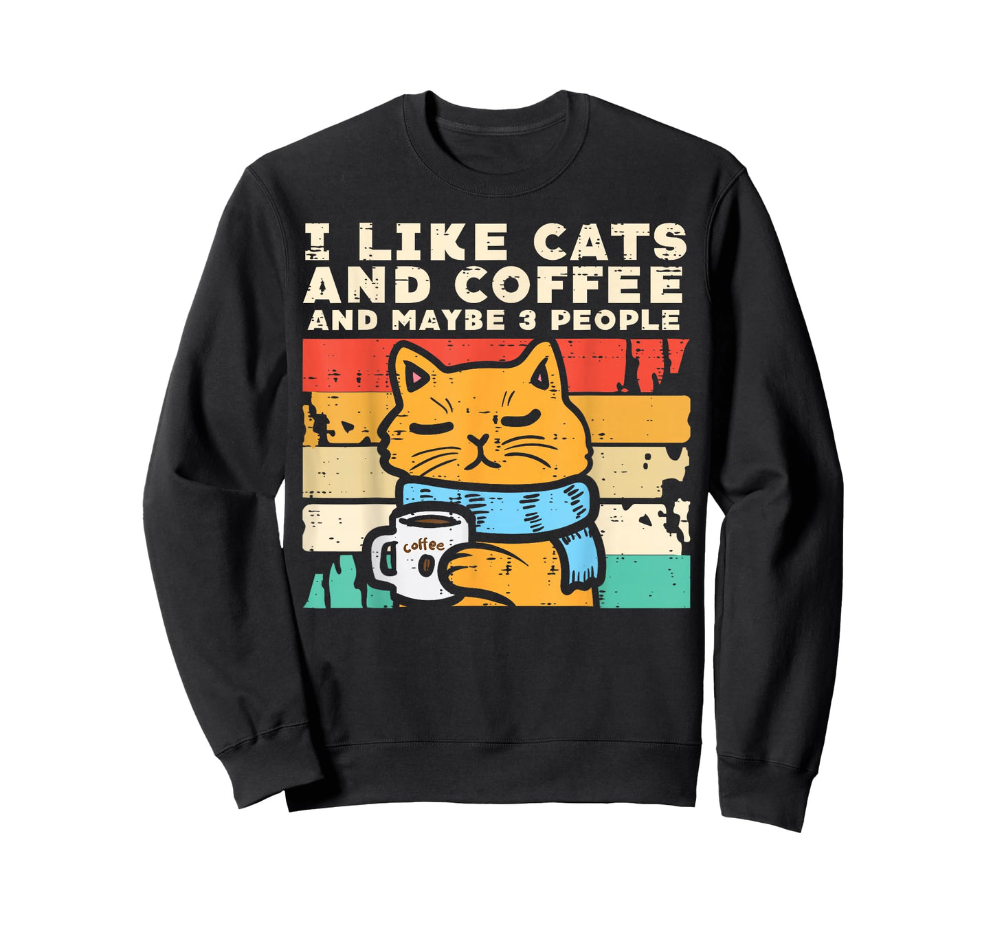 I Like Cats Coffee 3 People Funny Pet Owner Men Women Kids T-Shirt