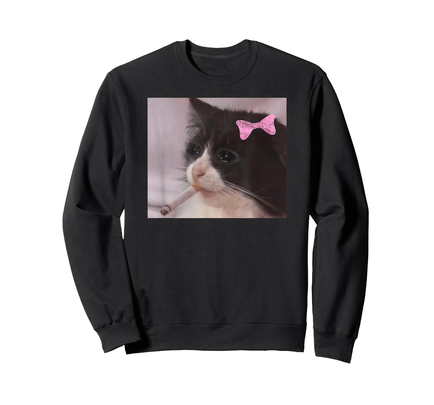 Funny cat smoking cigarette meme girl gen z joke T-Shirt