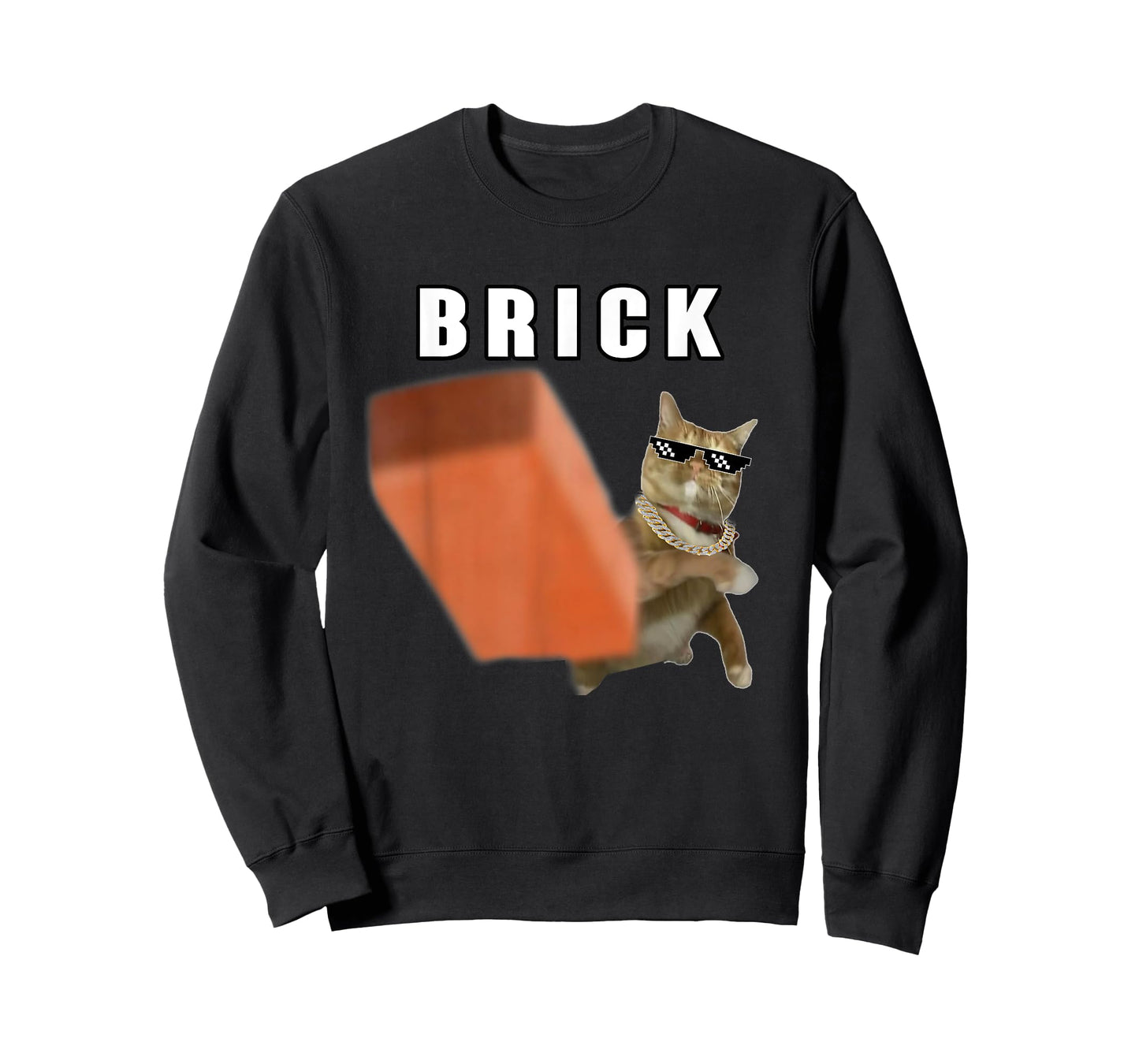 Funny Cat Throwing Brick Silly Cats Meme Brainrot Cat Lover T-Shirt for Men Women