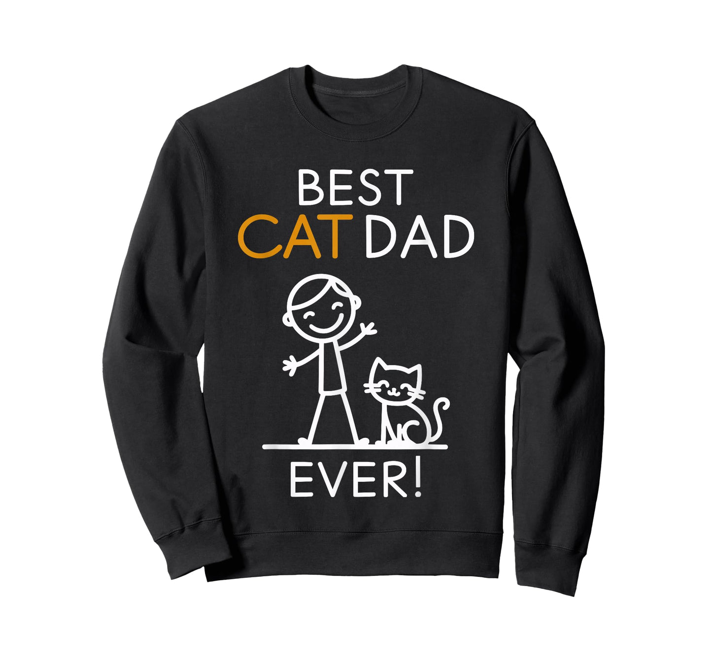 Best Cat Dad Ever Whimsical Line Art T-Shirt