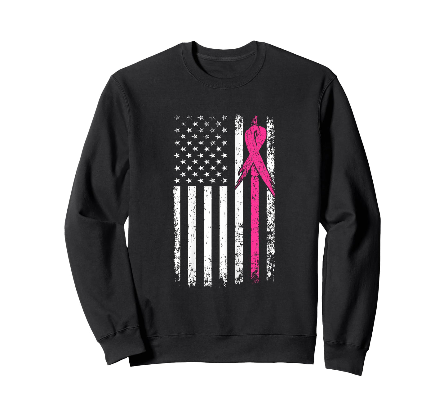 American Flag Pink Ribbon Breast Cancer Awareness Month Women T-Shirt