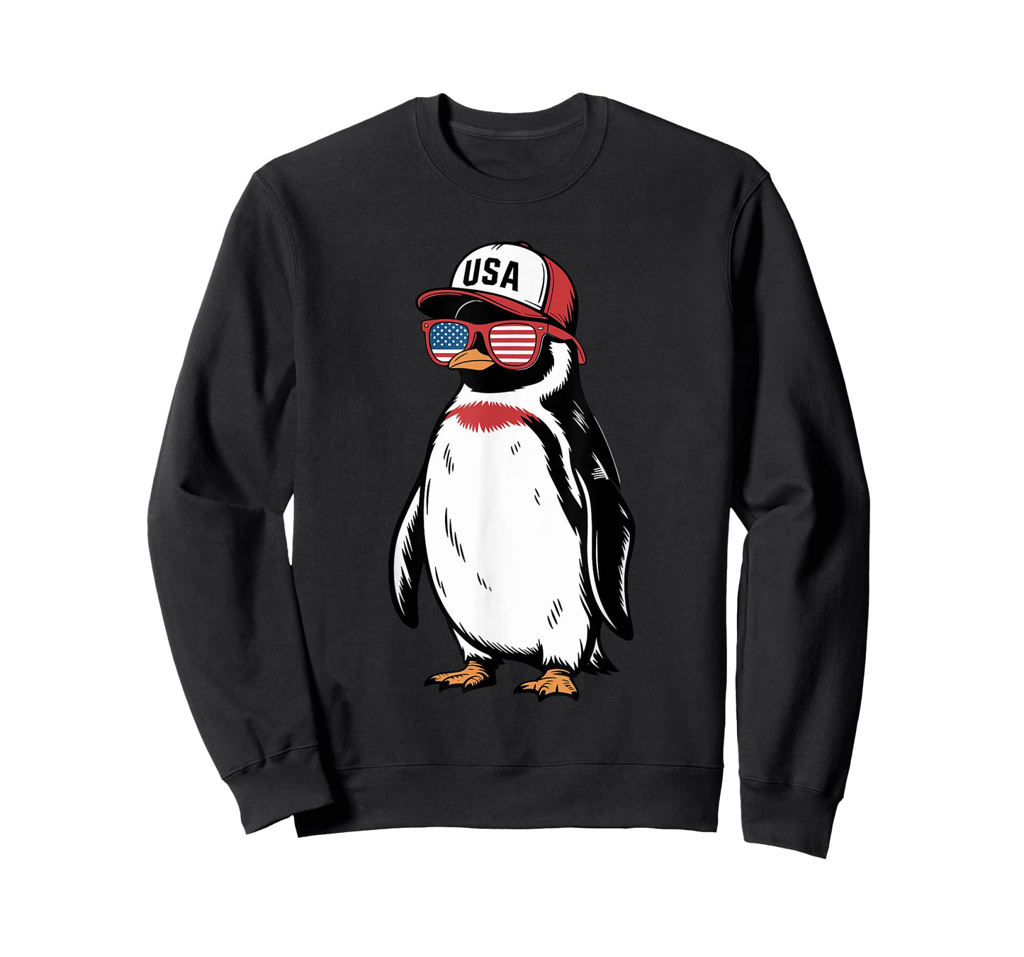 Cool Penguin USA Flag Sunglasses Independence 4th of July T-Shirt