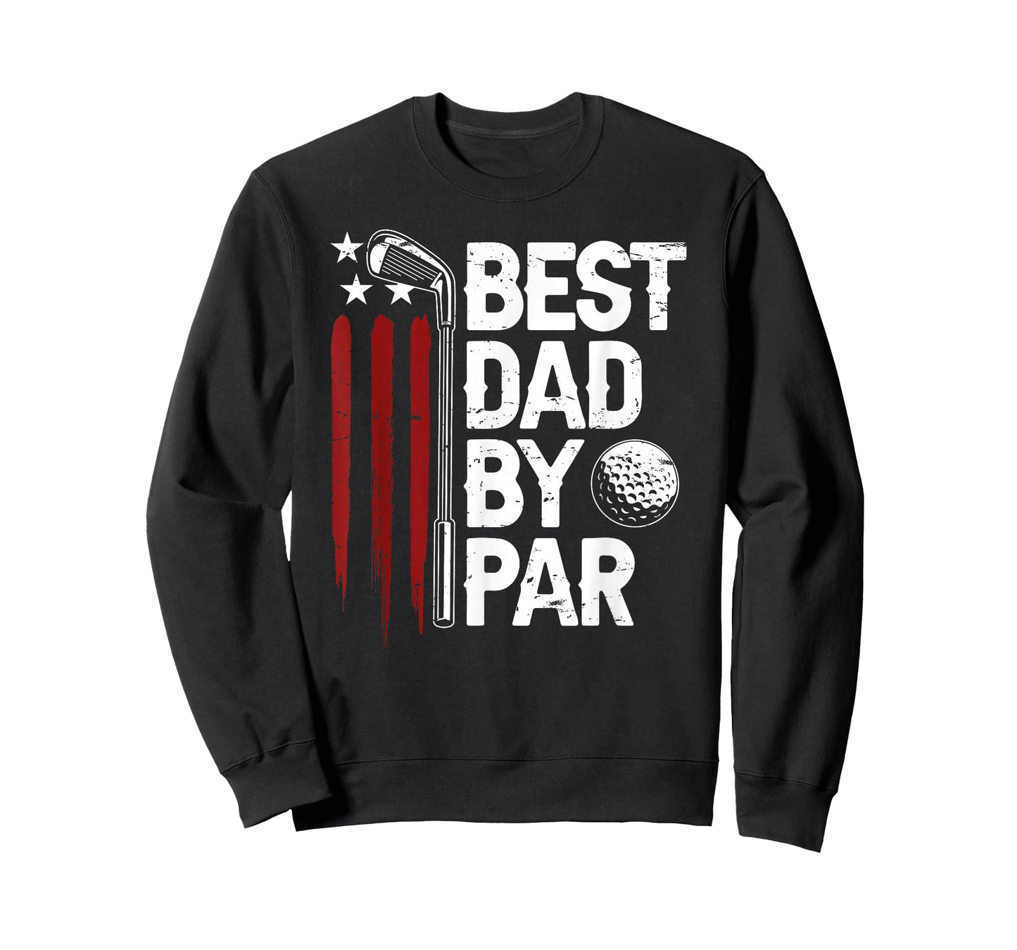 Golf Best Dad by Par Daddy Golfer American Flag Father's Day T-Shirt