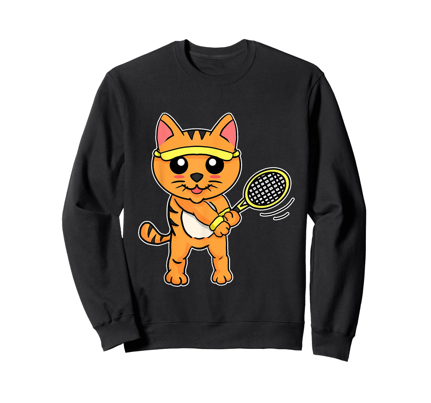Funny Tennis Racket Gift Cat Playing Tennis Men Women Girls Kids T-Shirt
