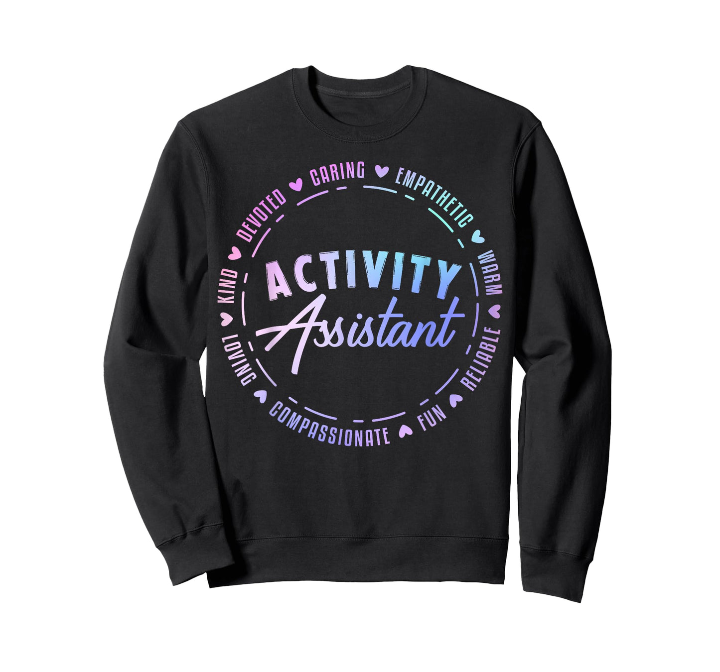Activity Assistant Appreciation Designs Unisex-Adults T-Shirt, Black, Small, Short Sleeve