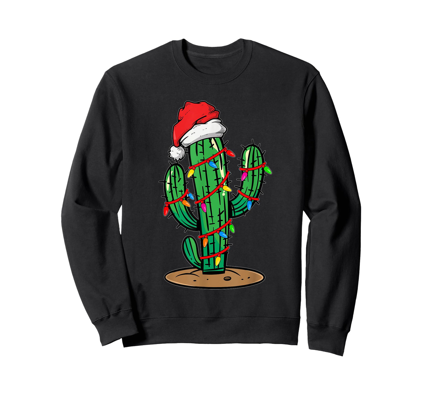 Christmas Lights Cactus Lover Funny Xmas Gift T-Shirt