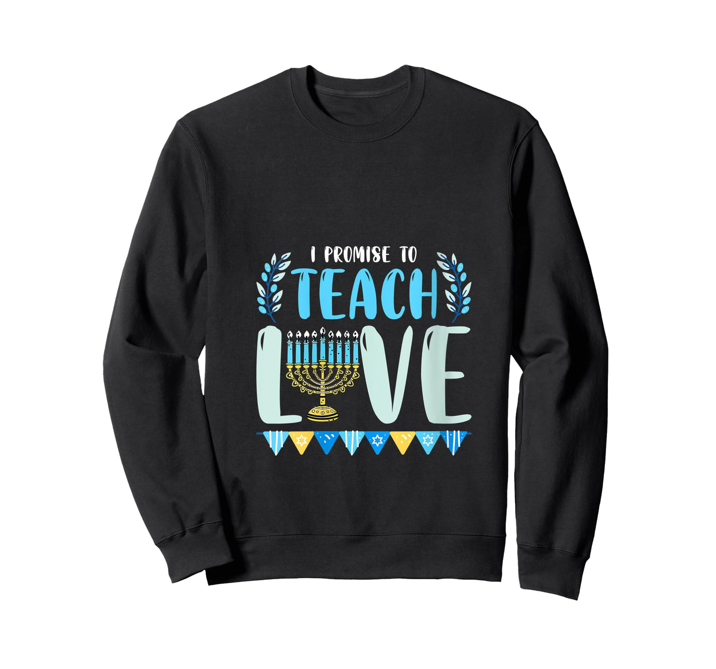 Womens I Promise To Teach Love Hanukkah Chanukah Jewish Teacher V-Neck T-Shirt