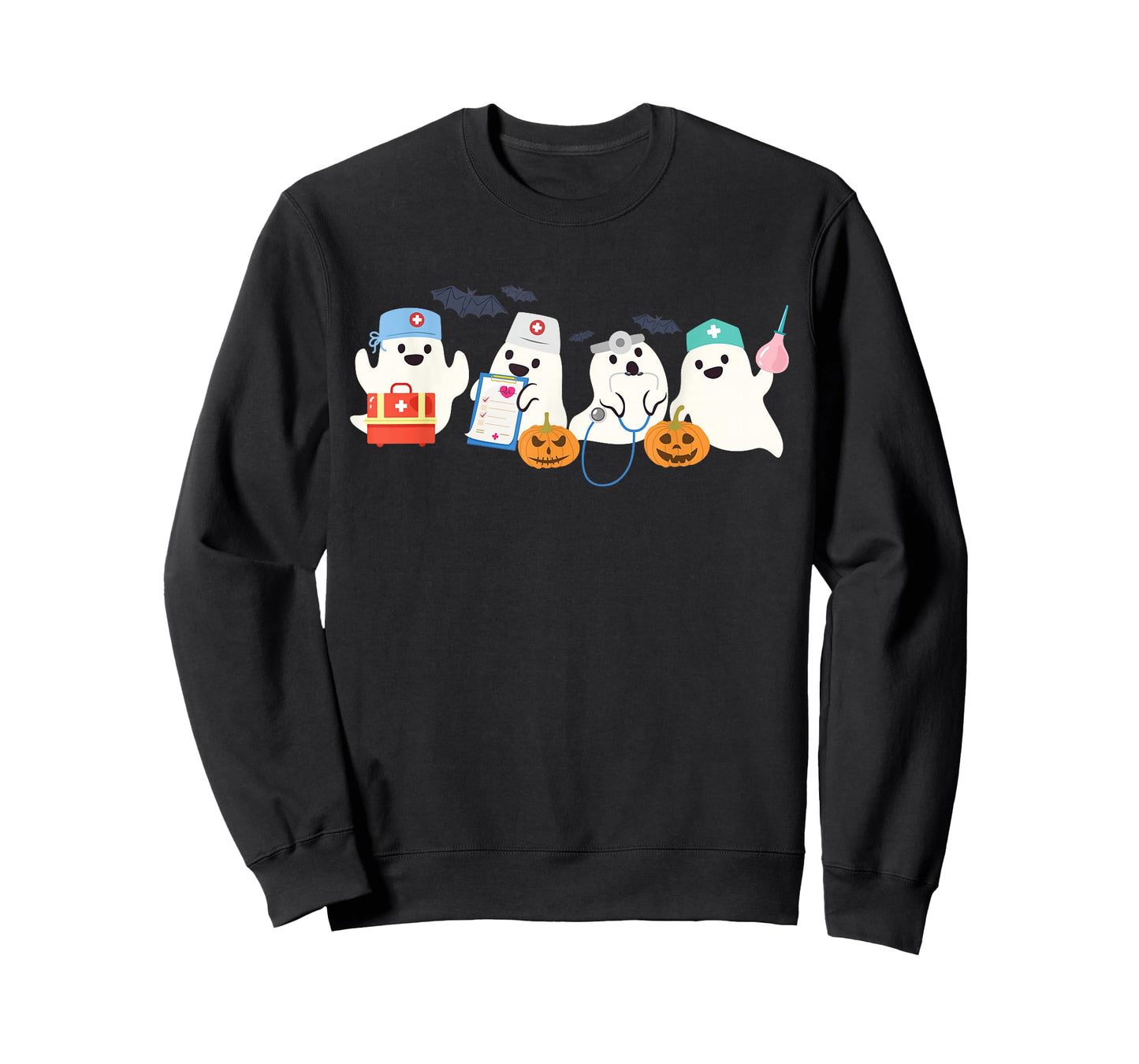 Cute Ghost Nurse Halloween Medical Boo Doctor Scary Hospital T-Shirt