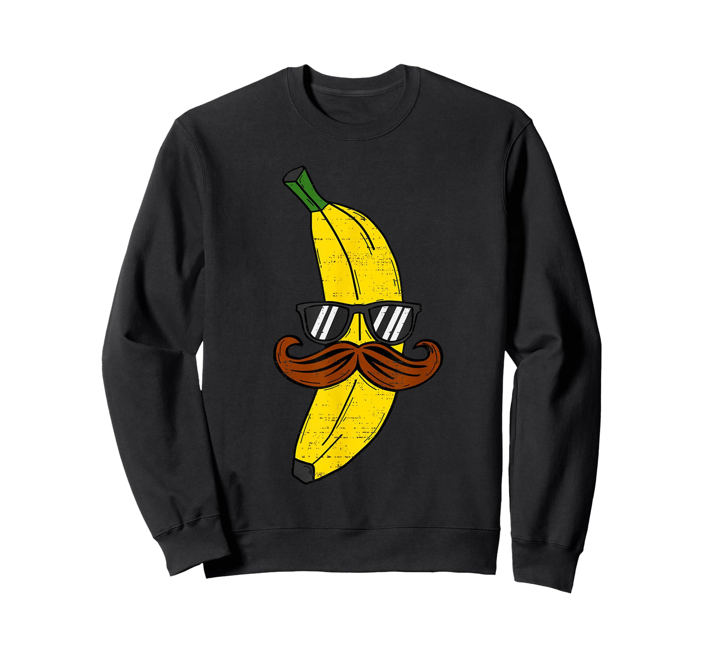 Funny Banana Mustache Sunglasses Fruit Face Kids Boys Mens T-Shirt
