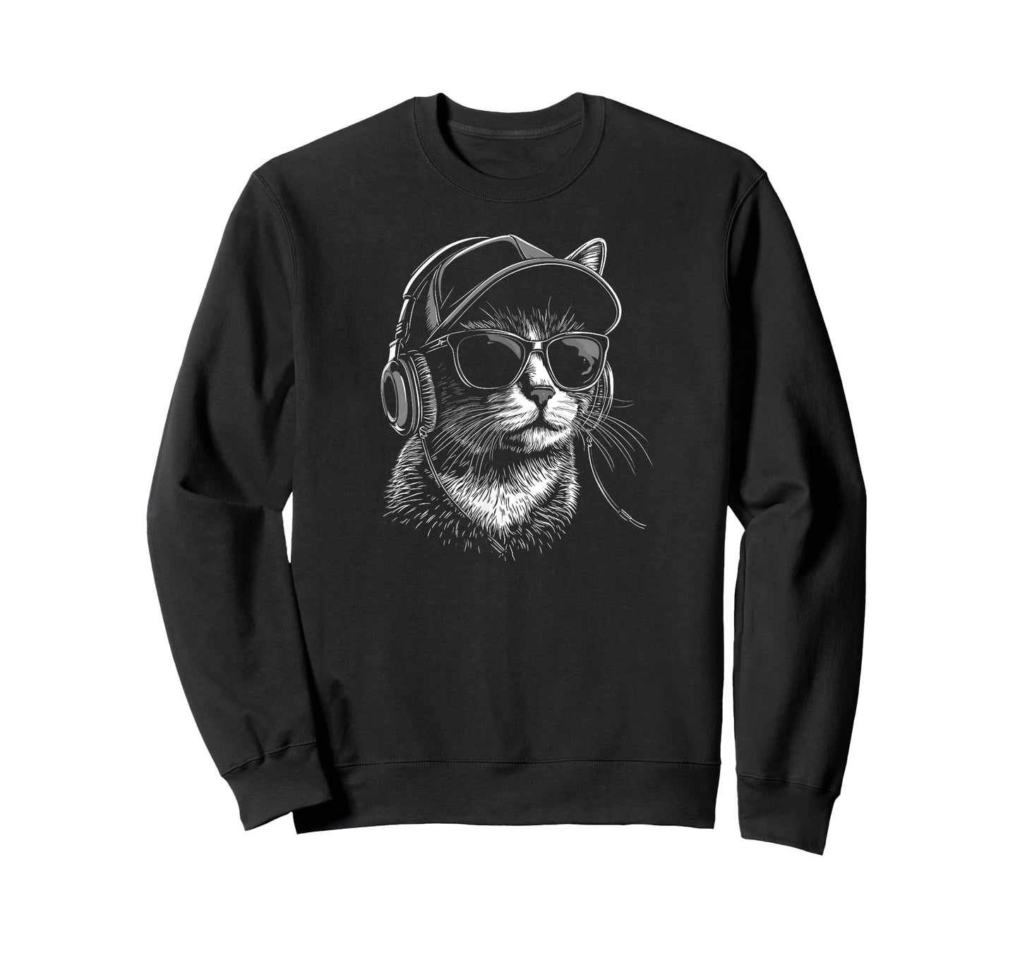 Cat with headphones and sunglasses T-Shirt