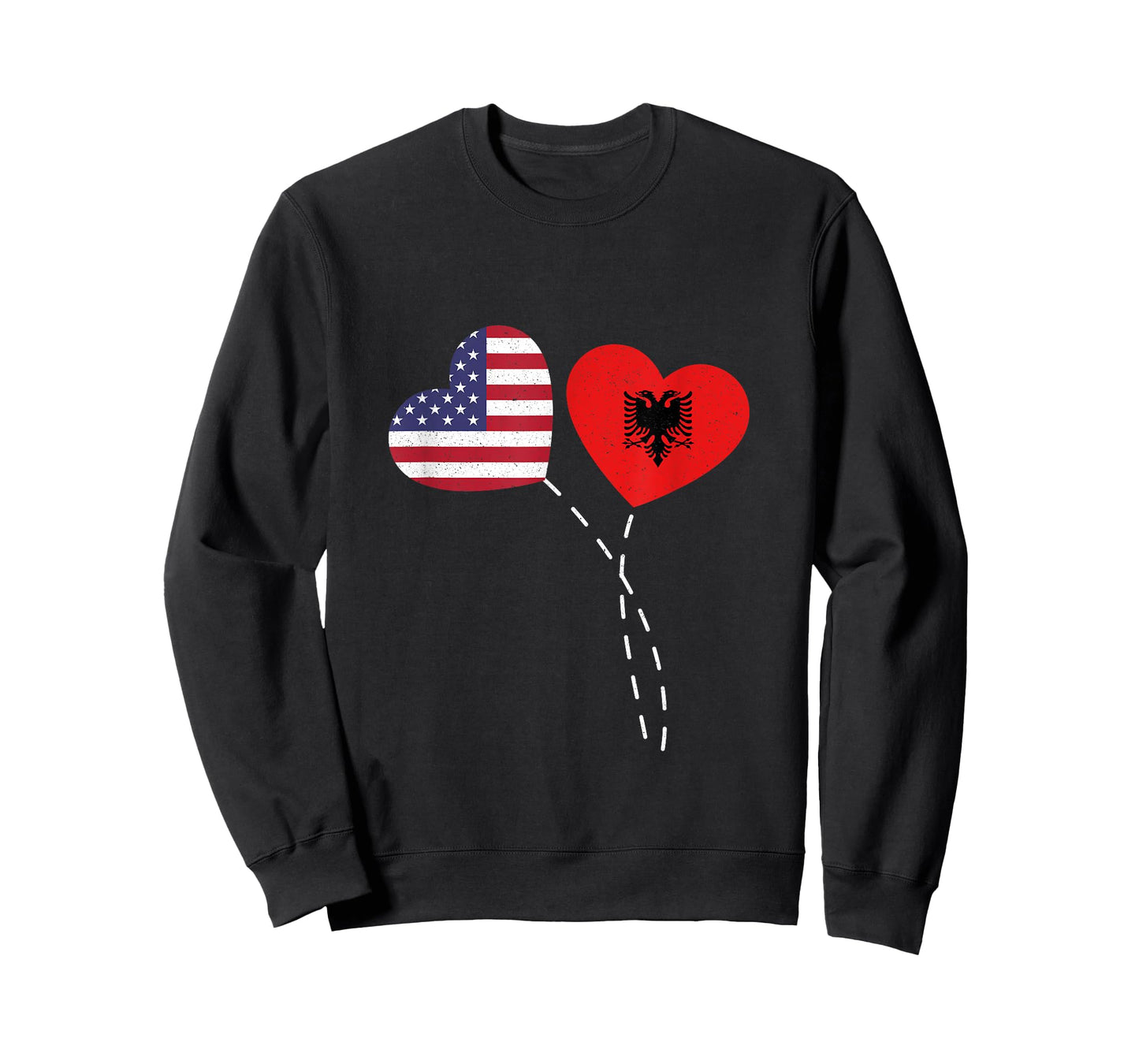 Loving Albania USA Flag Heart Albanian Americans Love T-Shirt