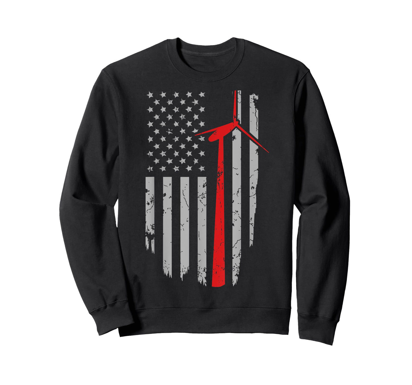 Vintage American Flag Mens Apparel, Wind Turbine Technician T-Shirt