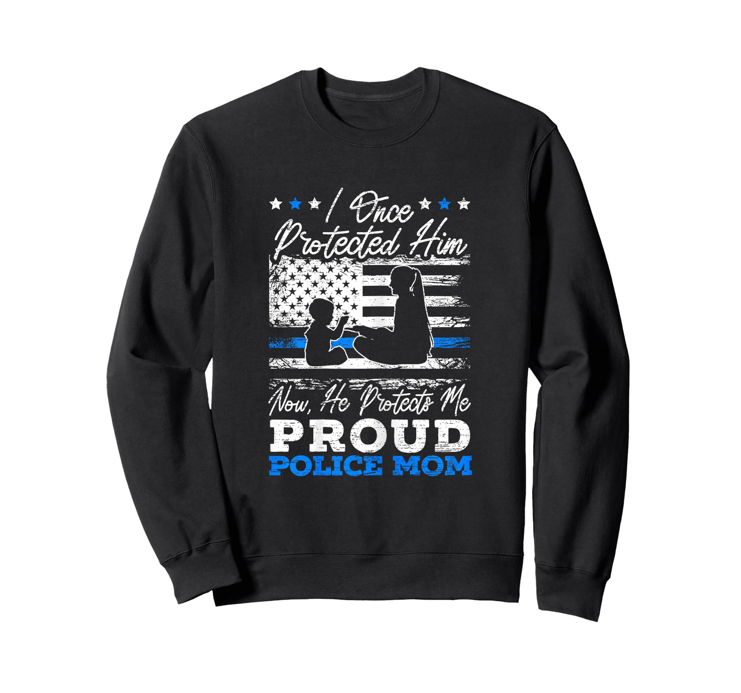 Proud Police Mom Law Enforcement Thin Blue Line Cop T-Shirt