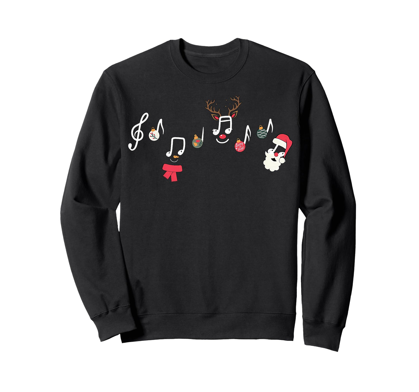 Christmas Santa Snowman Reindeer Music Notes Teacher Holiday T-Shirt