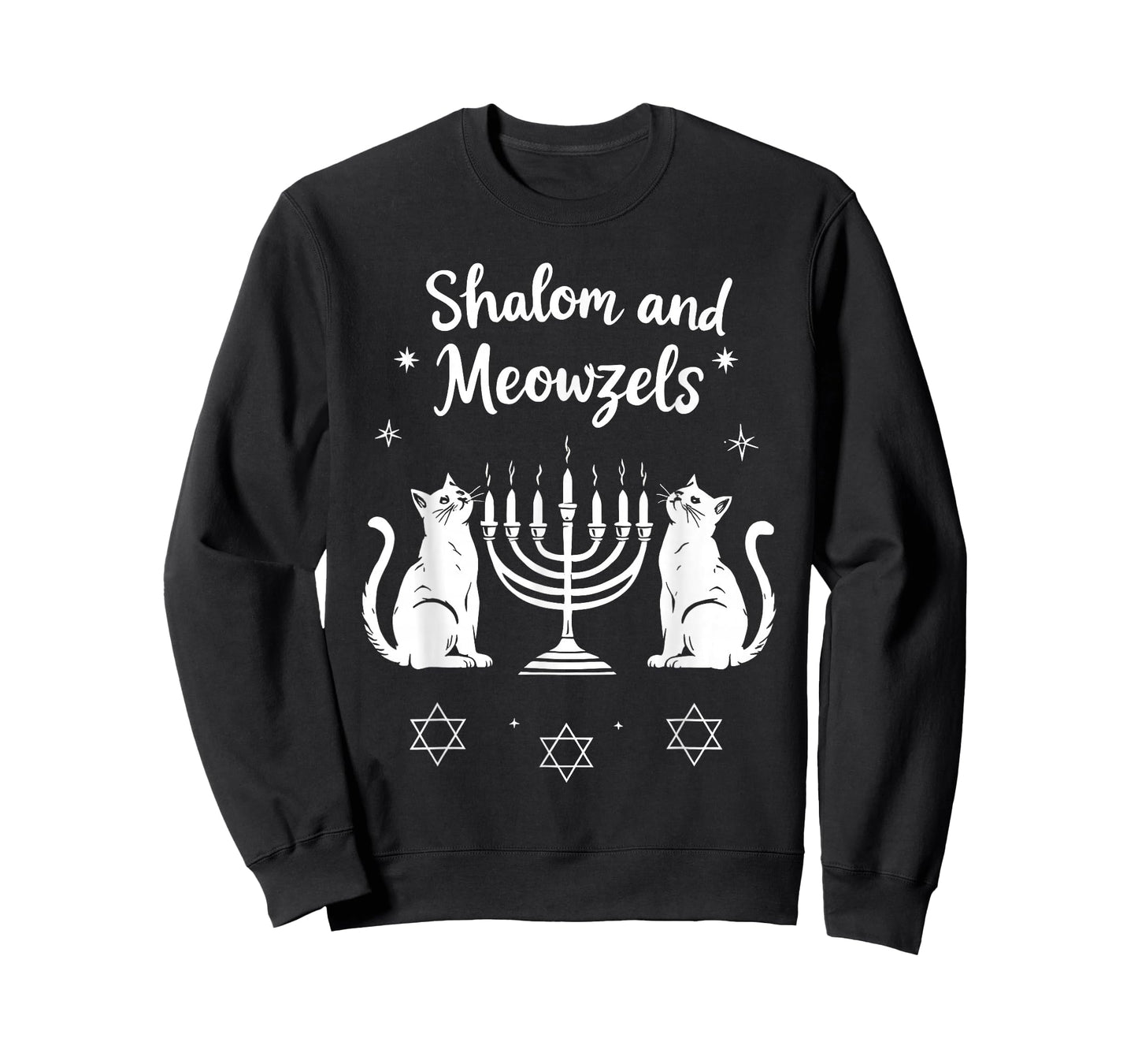 Shalom and Meowzels Funny Jewish Cat Hanukkah T-Shirt