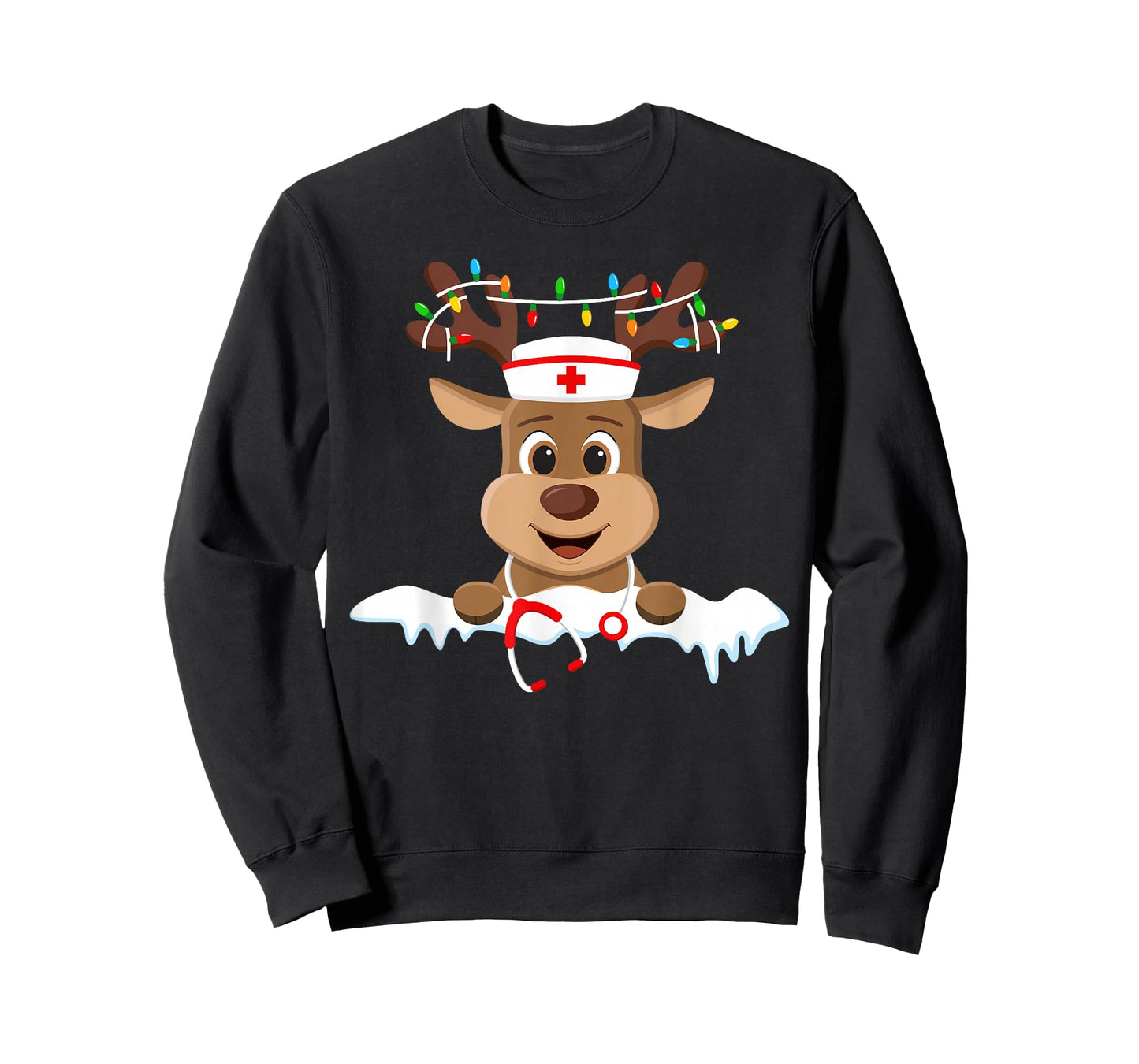 Christmas Nurse Love NICU RN ER Santa Reindeer Nurse Hat Elf T-Shirt