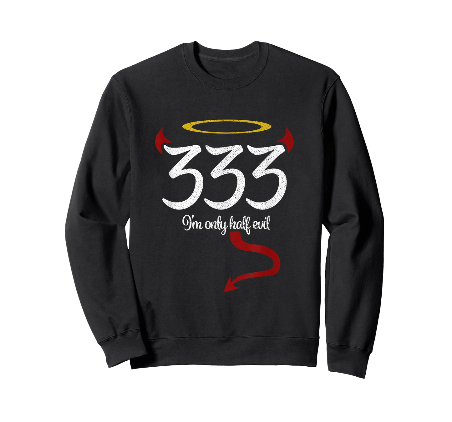 333 I'm Only Half Evil Funny Halloween T-Shirt