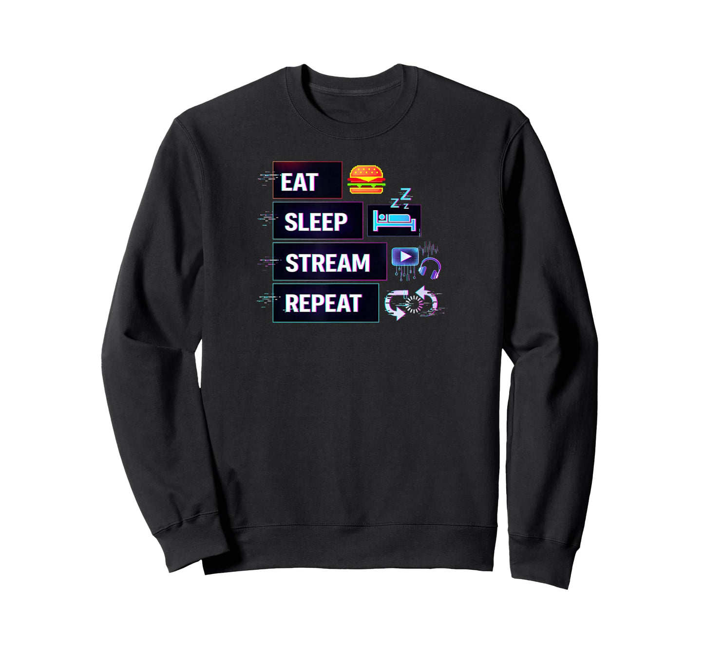 Eat Sleep Stream Repeat Gamer Funny Design Gamer Gaming T-Shirt