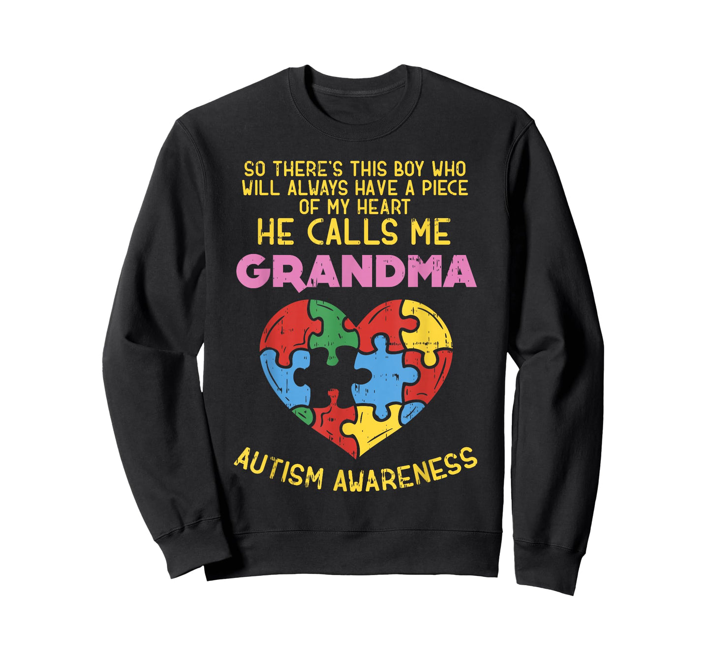 Grandma Autism Awareness Shirt Austistic Boy Piece My Heart T-Shirt