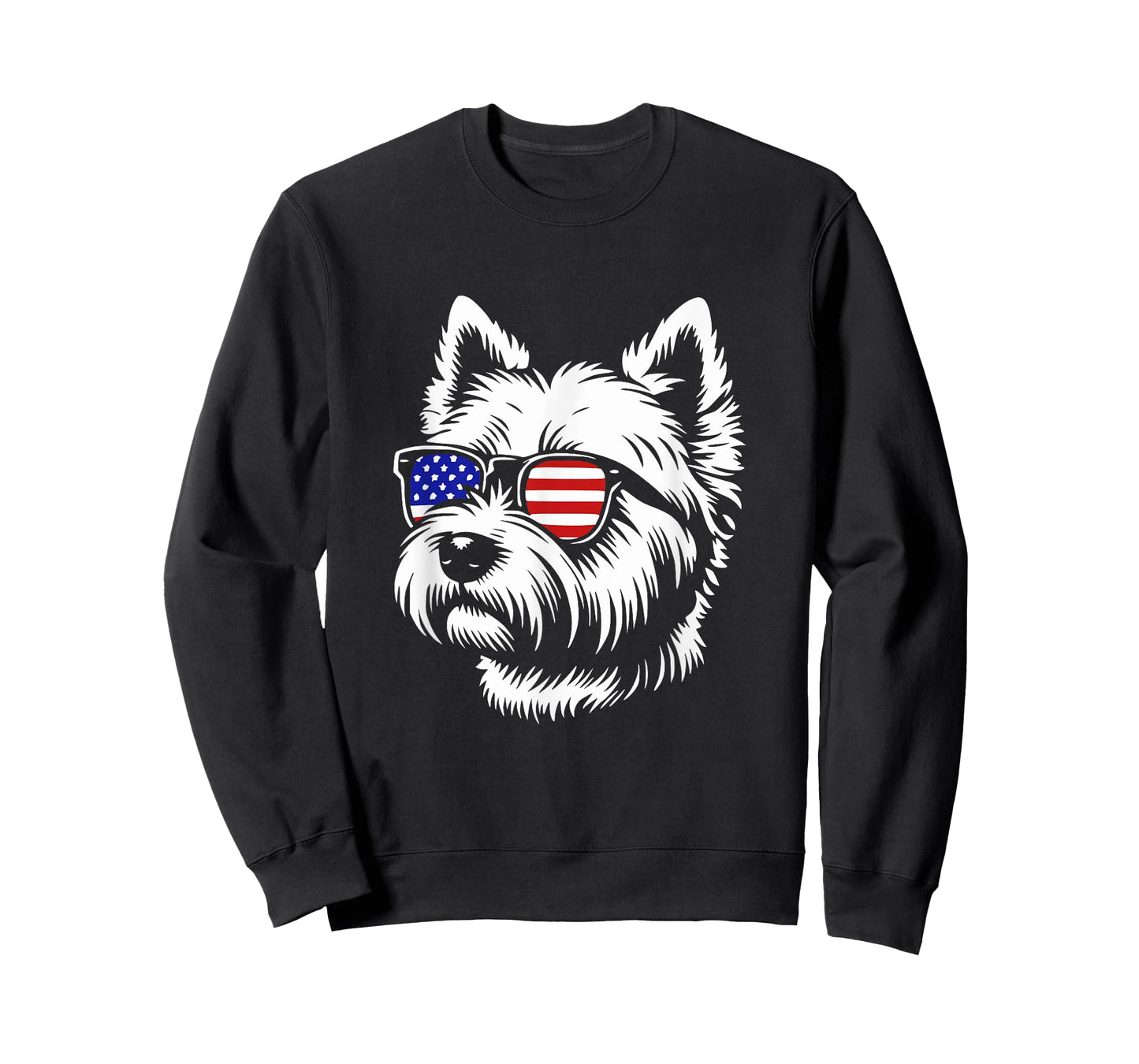 American Flag West Highland White Terrier Dog Westie Design Women Girls Kids Men T-Shirt